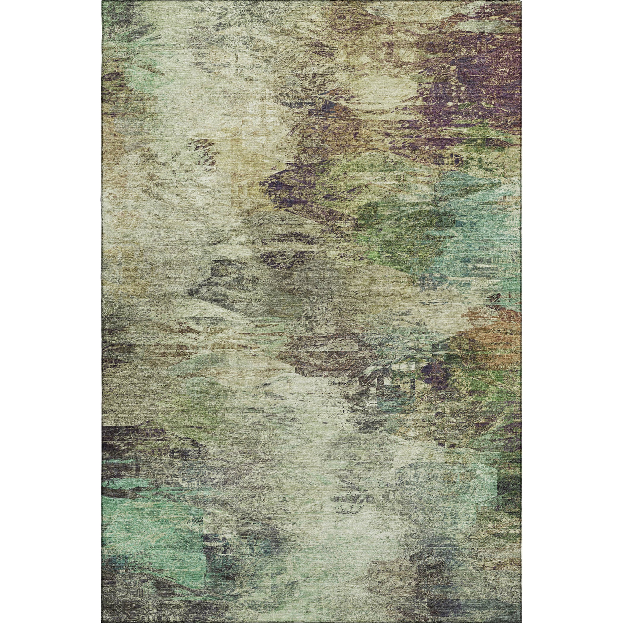 Mdina Machine Washable Transitional Beige Brown Rug 2'6" x 3'10" #shape_Rectangle