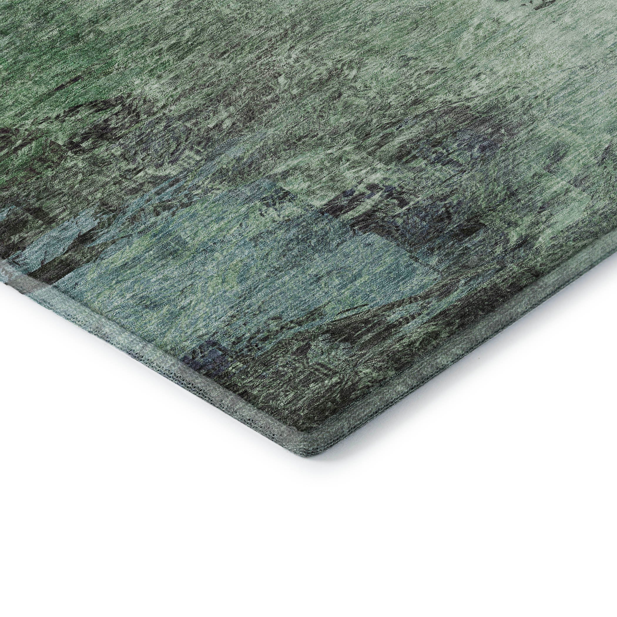 Mdina Machine Washable Transitional Green Rug 1'8" x 2'6" #shape_Rectangle