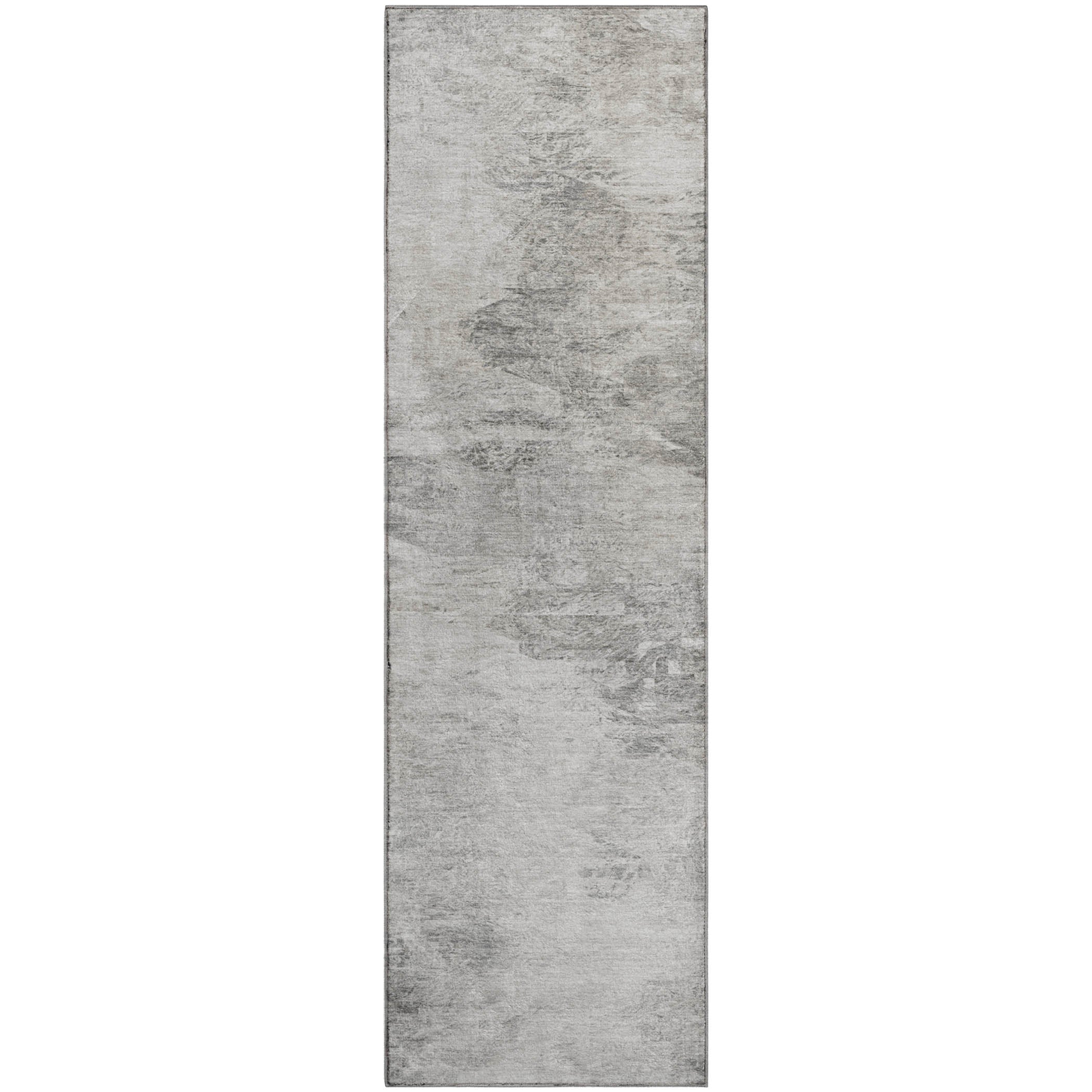 Mdina Machine Washable Transitional Silver Gray Rug 2'3" x 7'6" #shape_Runner