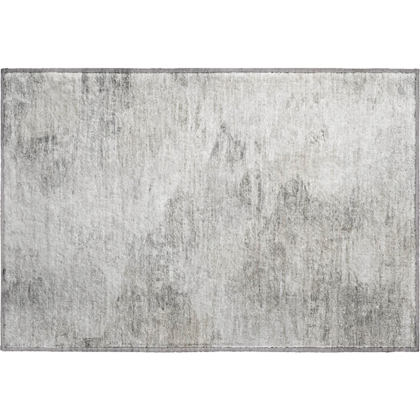 Mdina Machine Washable Transitional Silver Gray Rug 1'8" x 2'6"