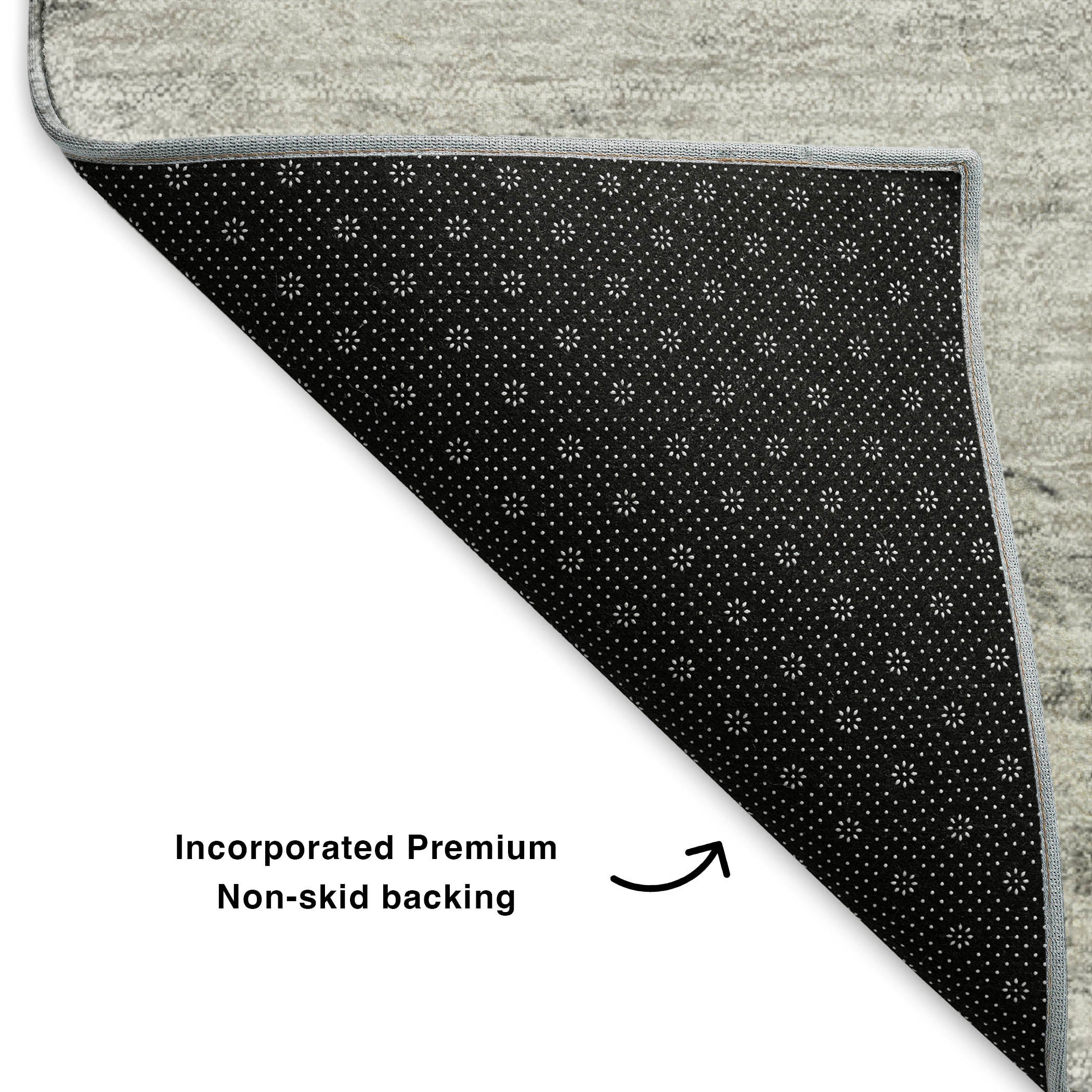 Mdina Machine Washable Transitional Silver Gray Rug 1'8" x 2'6" #shape_Rectangle