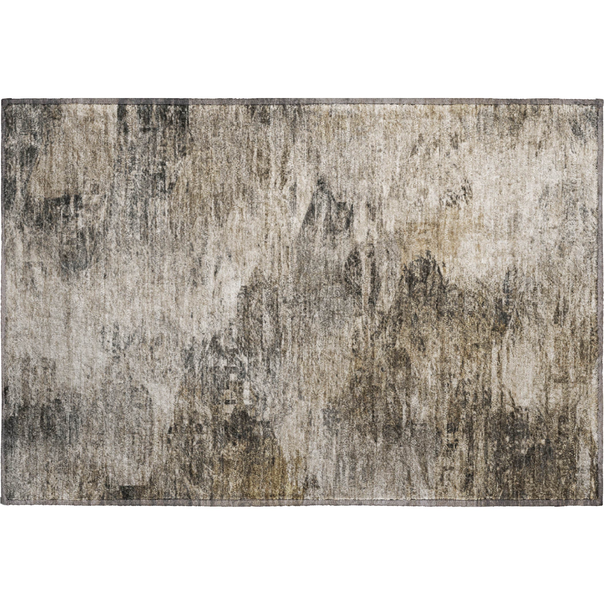 Mdina Machine Washable Transitional Taupe Brown Rug 1'8" x 2'6" #shape_Rectangle