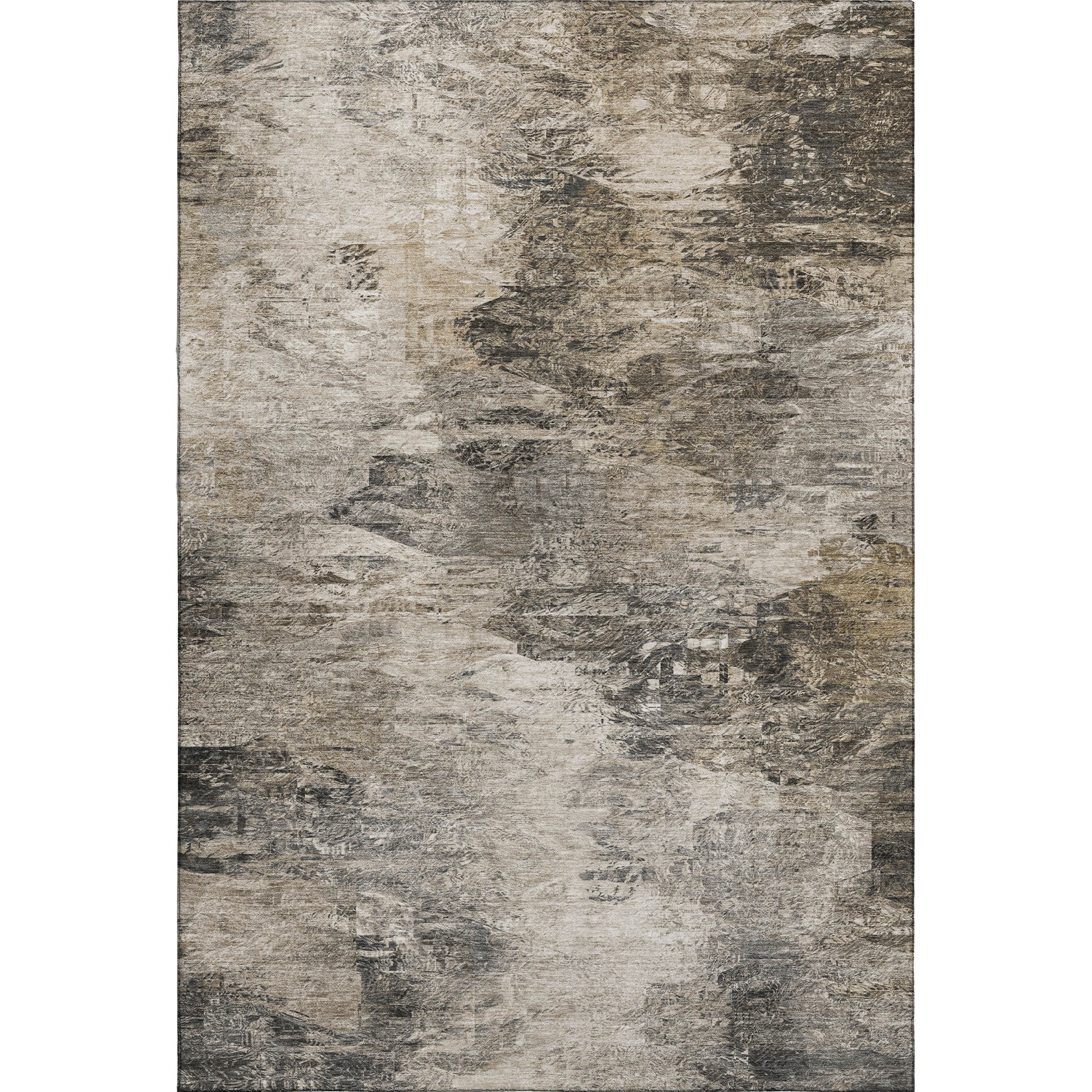 Mdina Machine Washable Transitional Taupe Brown Rug 2'6" x 3'10" #shape_Rectangle