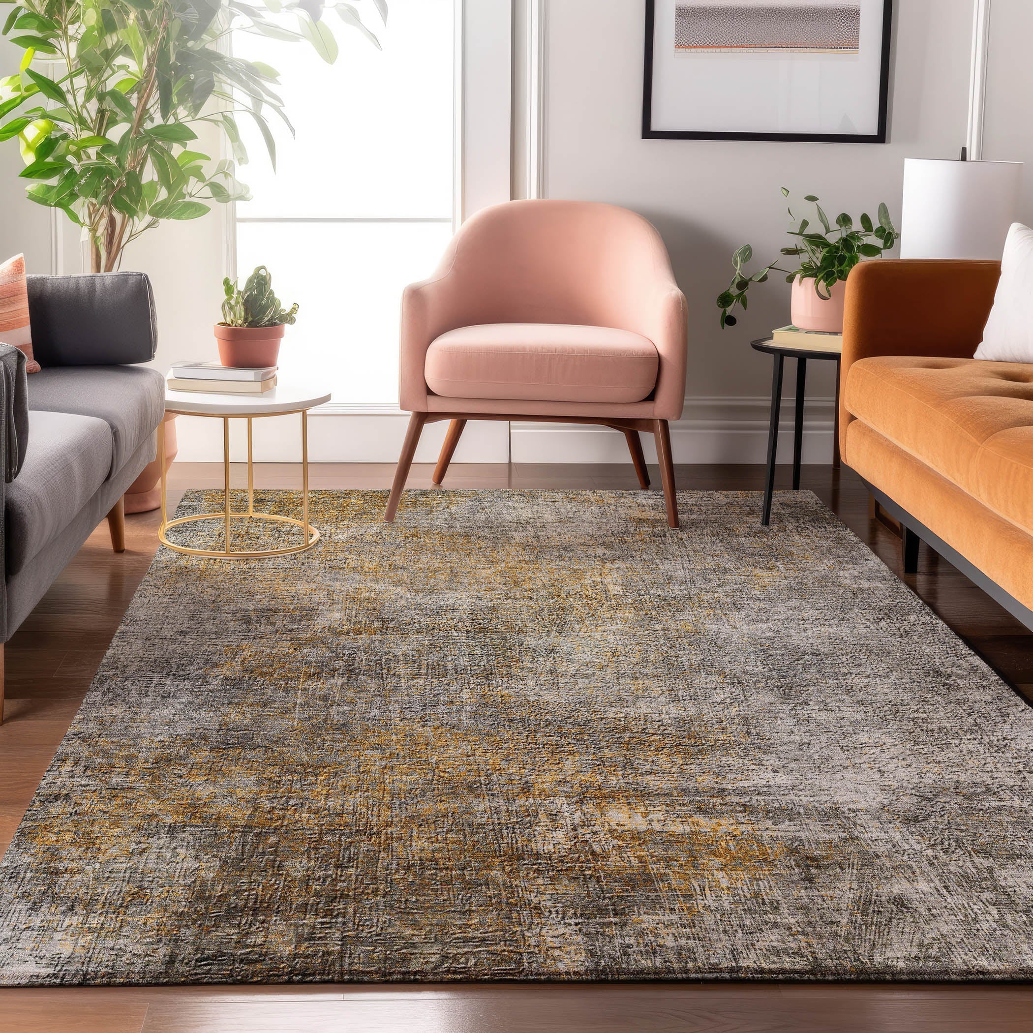 Budapest Machine Washable Transitional Gray Rug 2'6" x 3'10" #shape_Rectangle