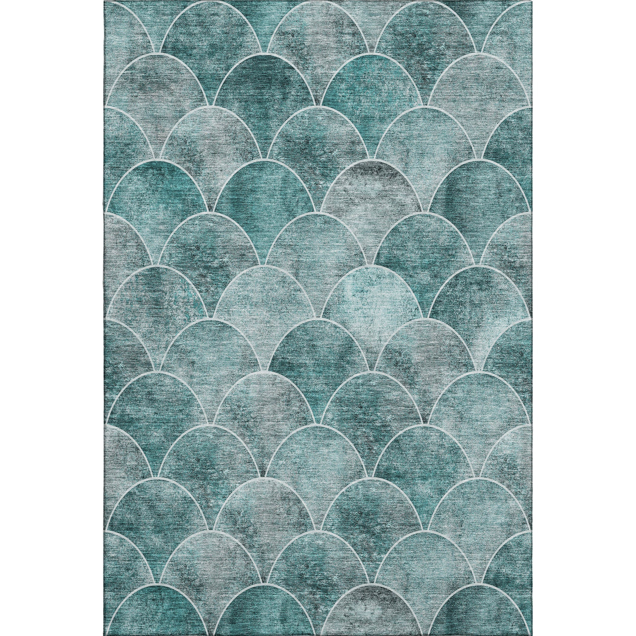 Seoul Machine Washable Transitional Teal Rug 2'6" x 3'10" #shape_Rectangle