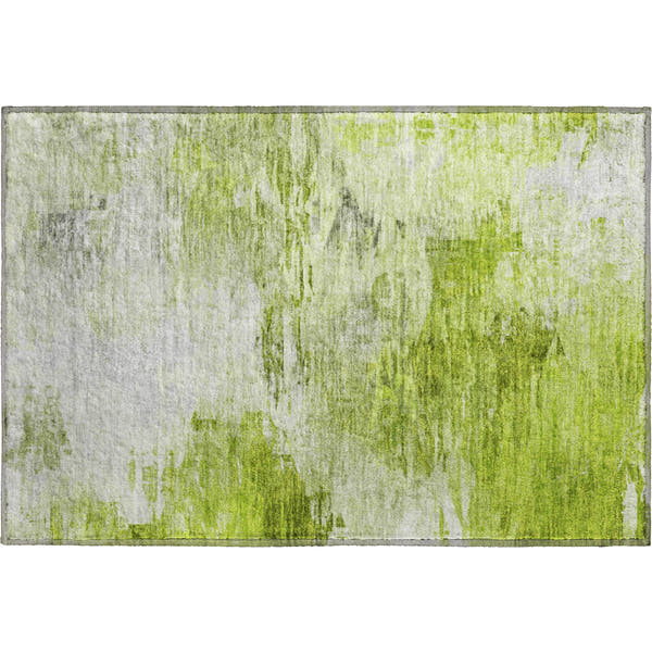 Santorini Machine Washable Transitional Aloe Green Rug 1'8" x 2'6"