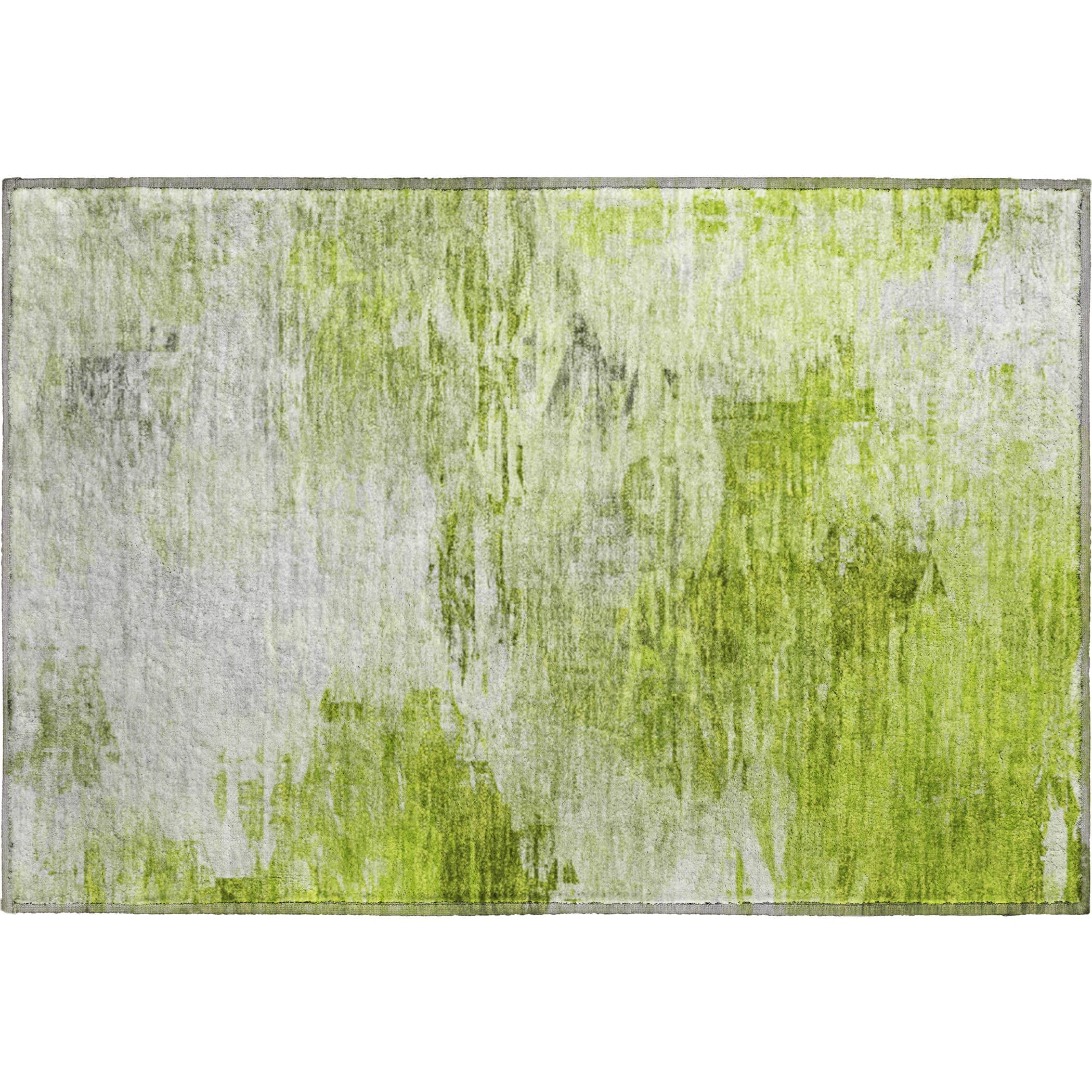 Santorini Machine Washable Transitional Aloe Green Rug 1'8" x 2'6" #shape_Rectangle