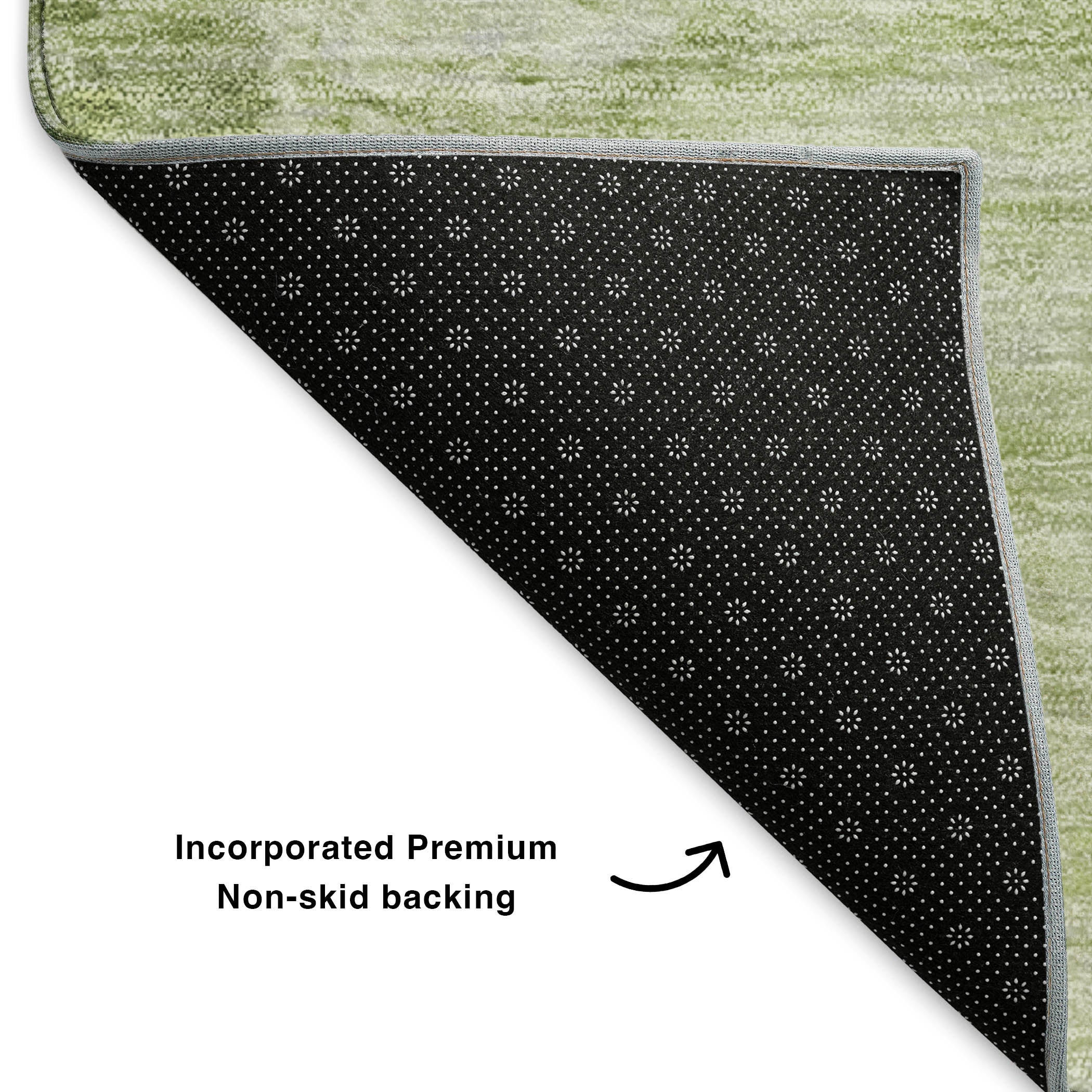 Santorini Machine Washable Transitional Aloe Green Rug 1'8" x 2'6" #shape_Rectangle