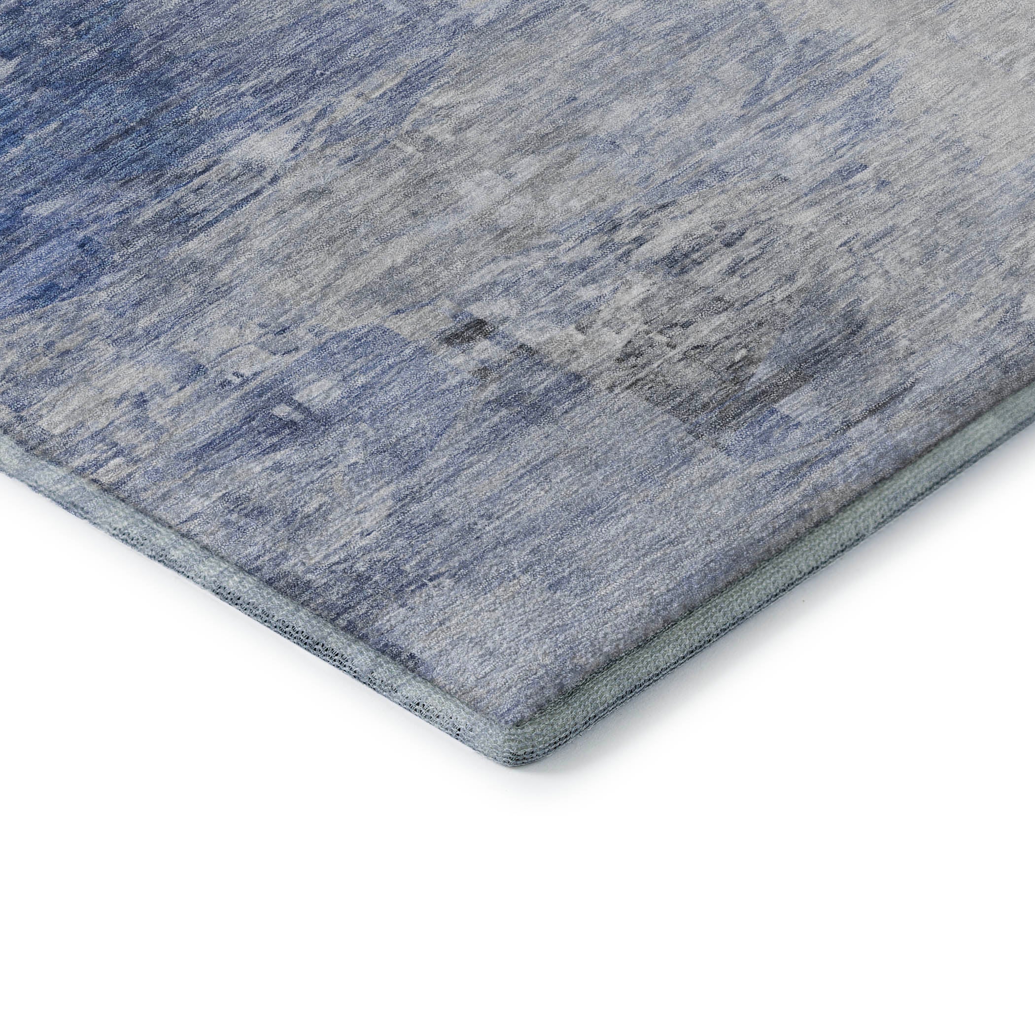 Santorini Machine Washable Transitional Blue Rug 1'8" x 2'6" #shape_Rectangle