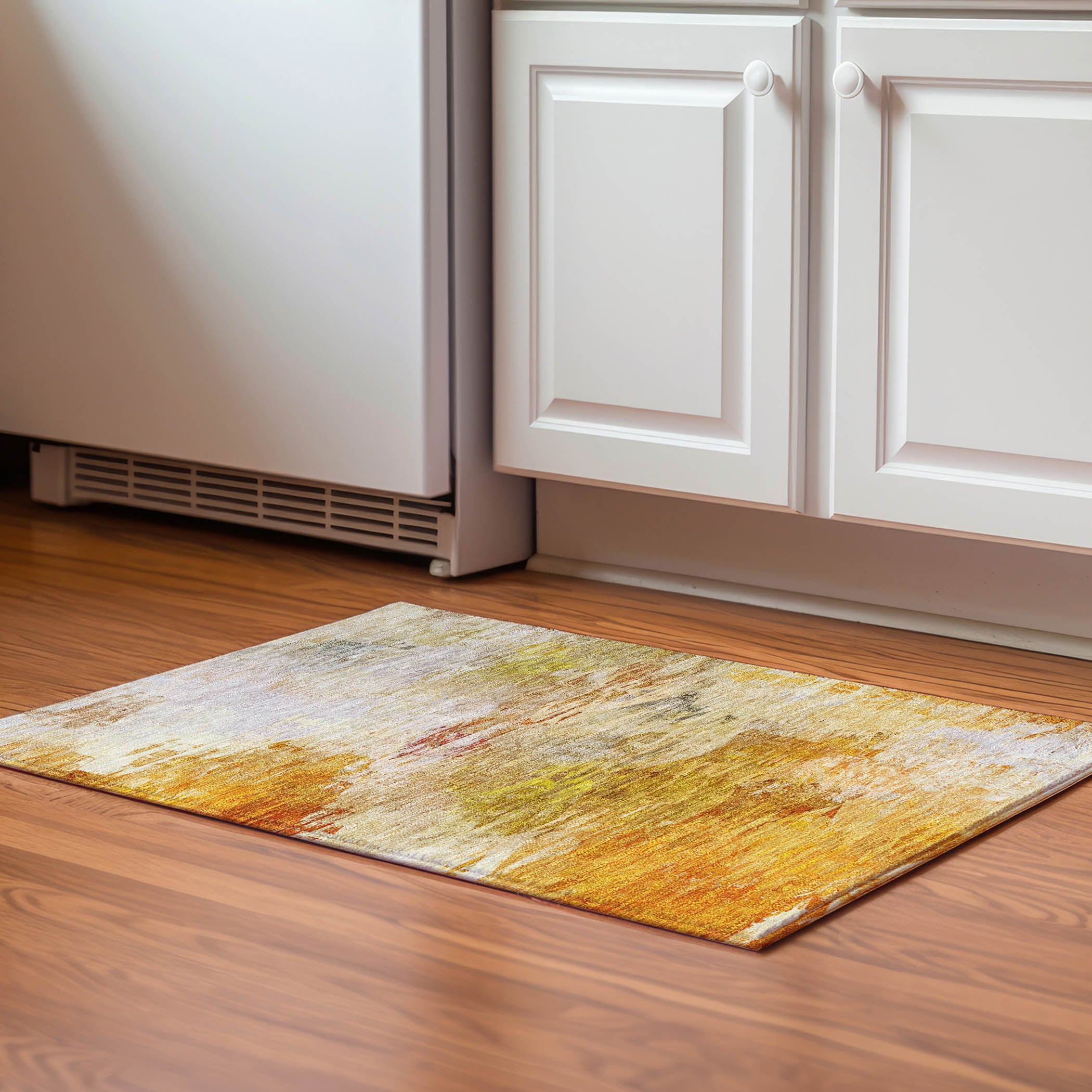 Santorini Machine Washable Transitional Paprika Orange Rug 1'8" x 2'6" #shape_Rectangle