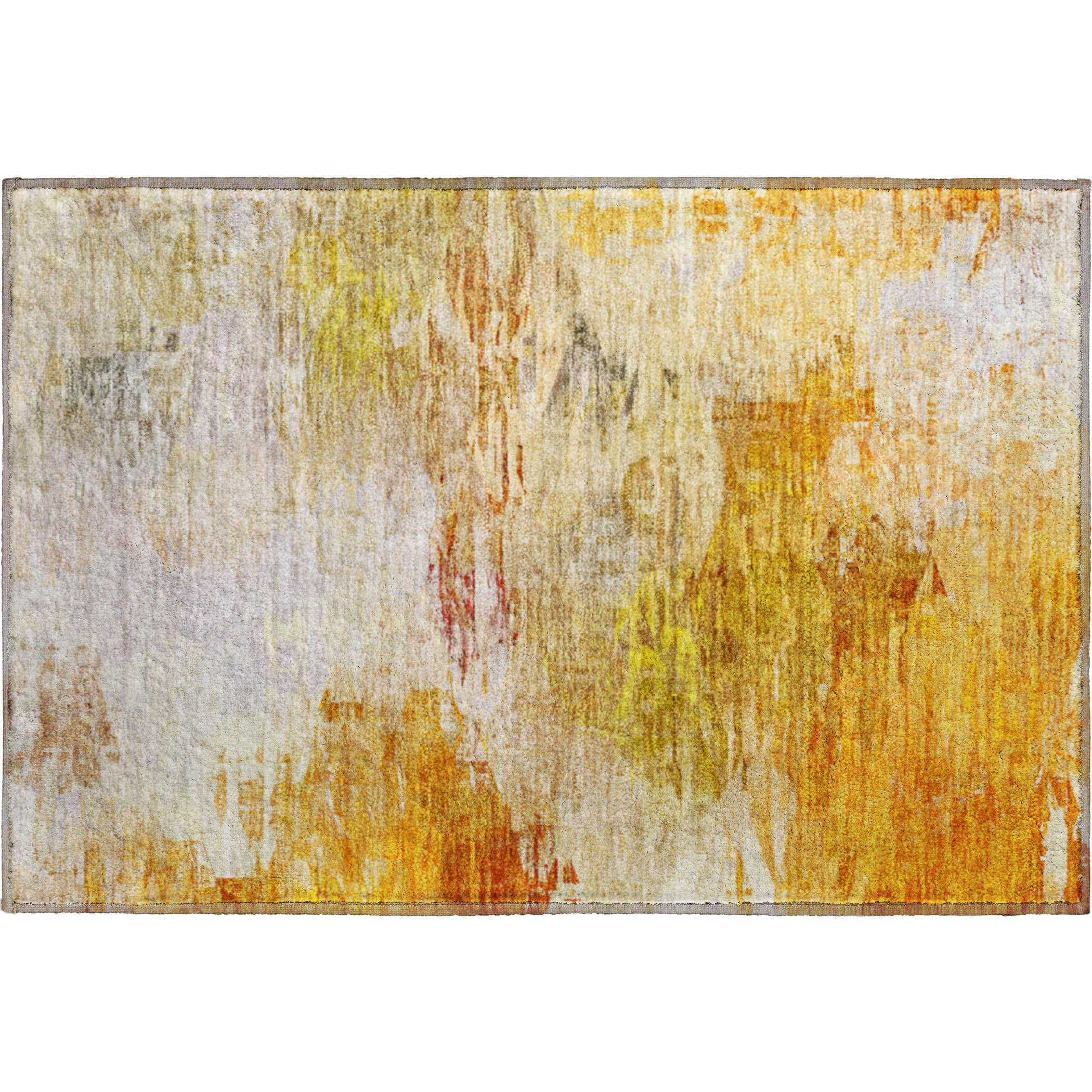 Santorini Machine Washable Transitional Paprika Orange Rug 1'8" x 2'6" #shape_Rectangle