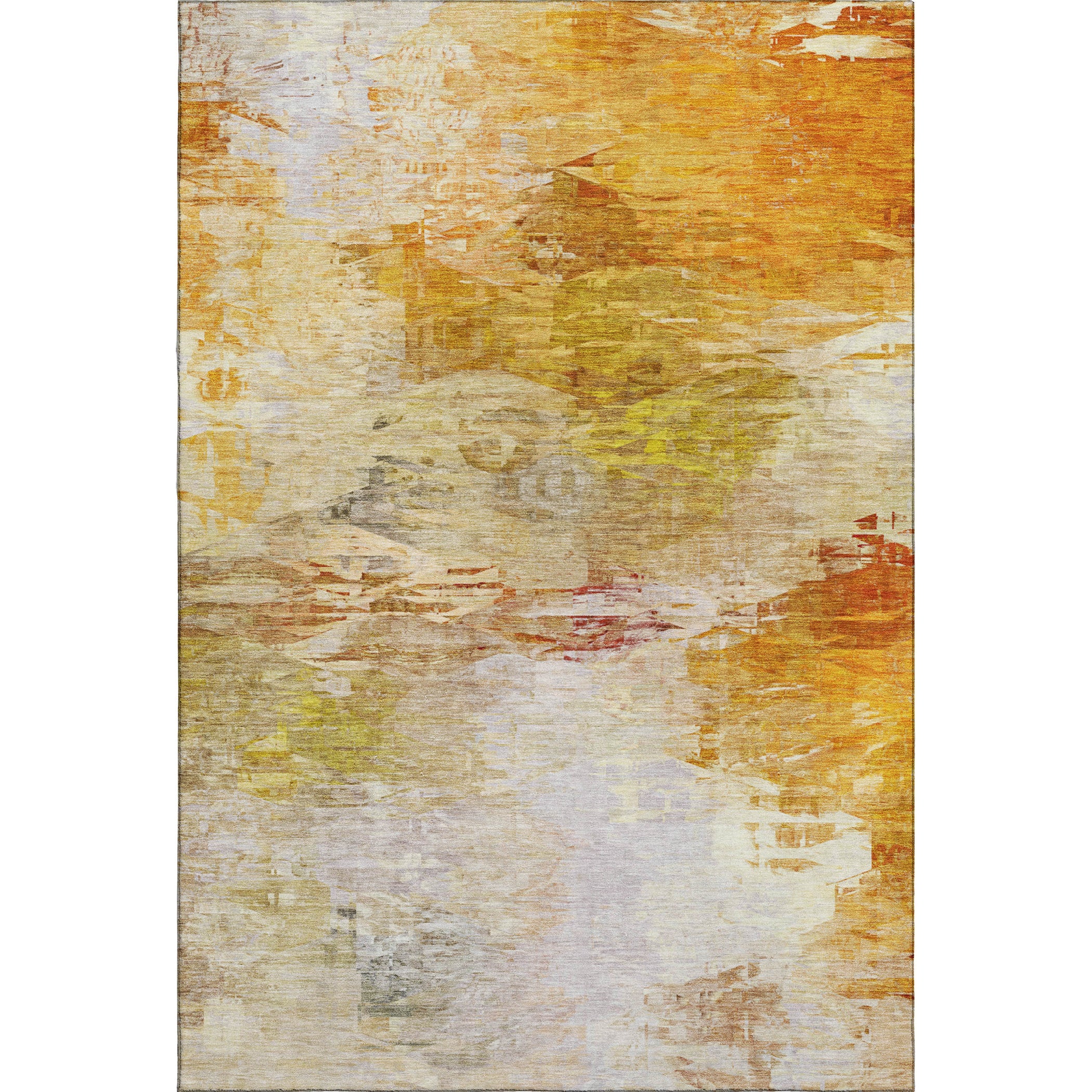 Santorini Machine Washable Transitional Paprika Orange Rug 2'6" x 3'10" #shape_Rectangle