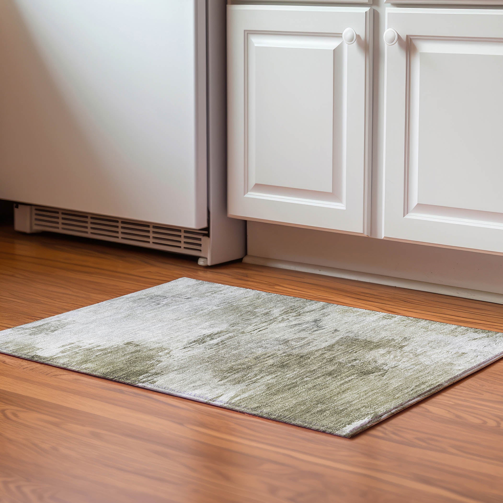 Santorini Machine Washable Transitional Taupe Brown Rug 1'8" x 2'6" #shape_Rectangle