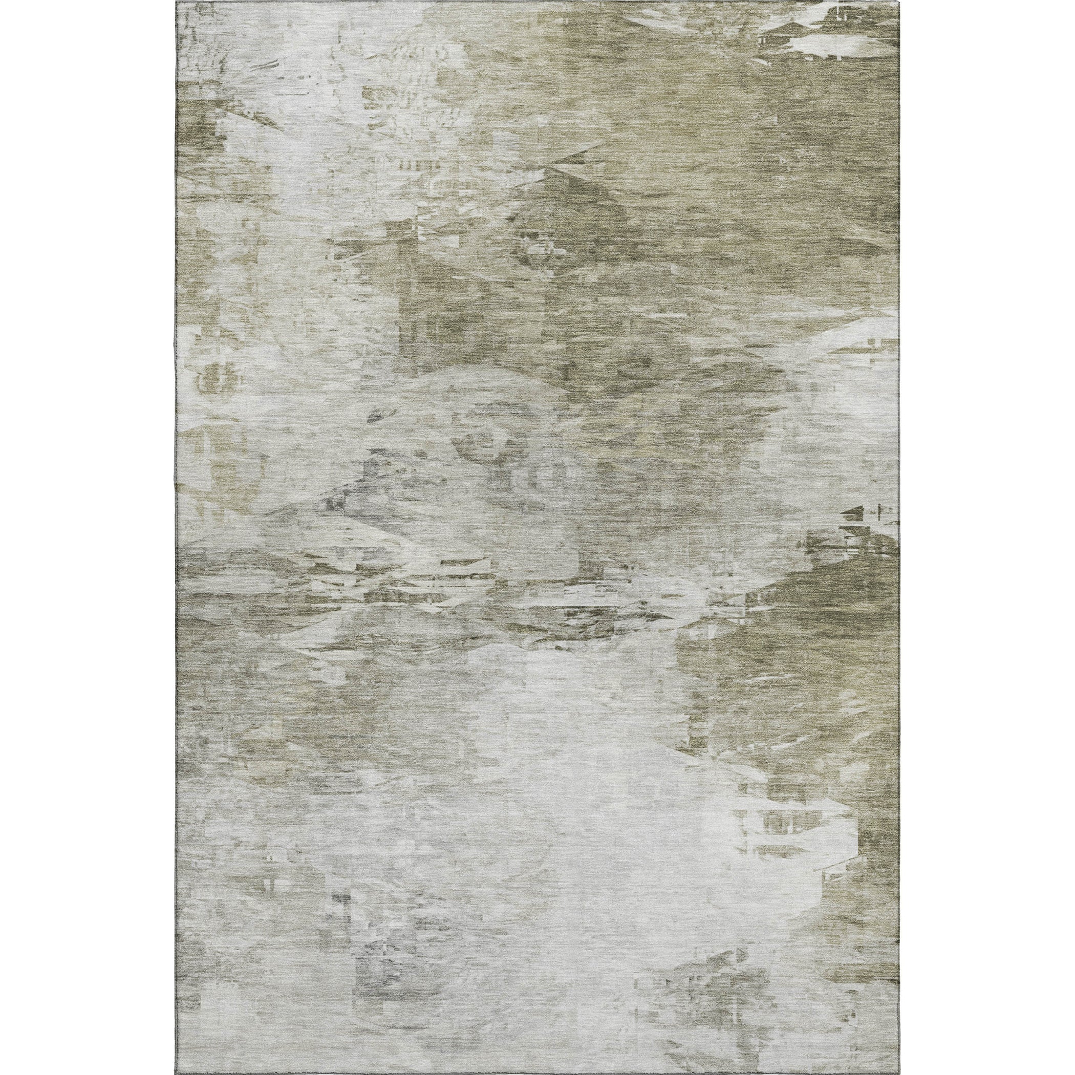 Santorini Machine Washable Transitional Taupe Brown Rug 2'6" x 3'10" #shape_Rectangle