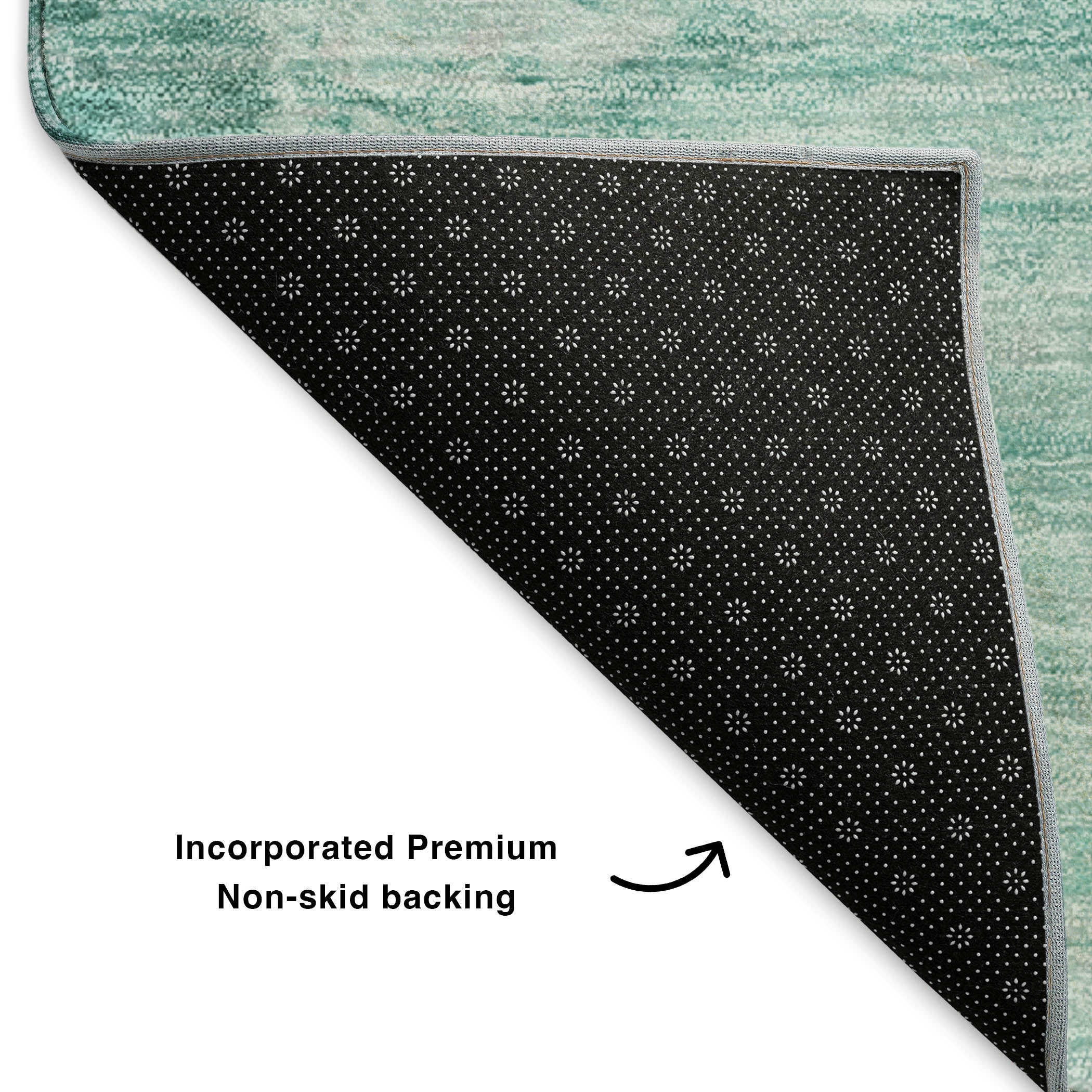 Santorini Machine Washable Transitional Teal Rug 1'8" x 2'6" #shape_Rectangle