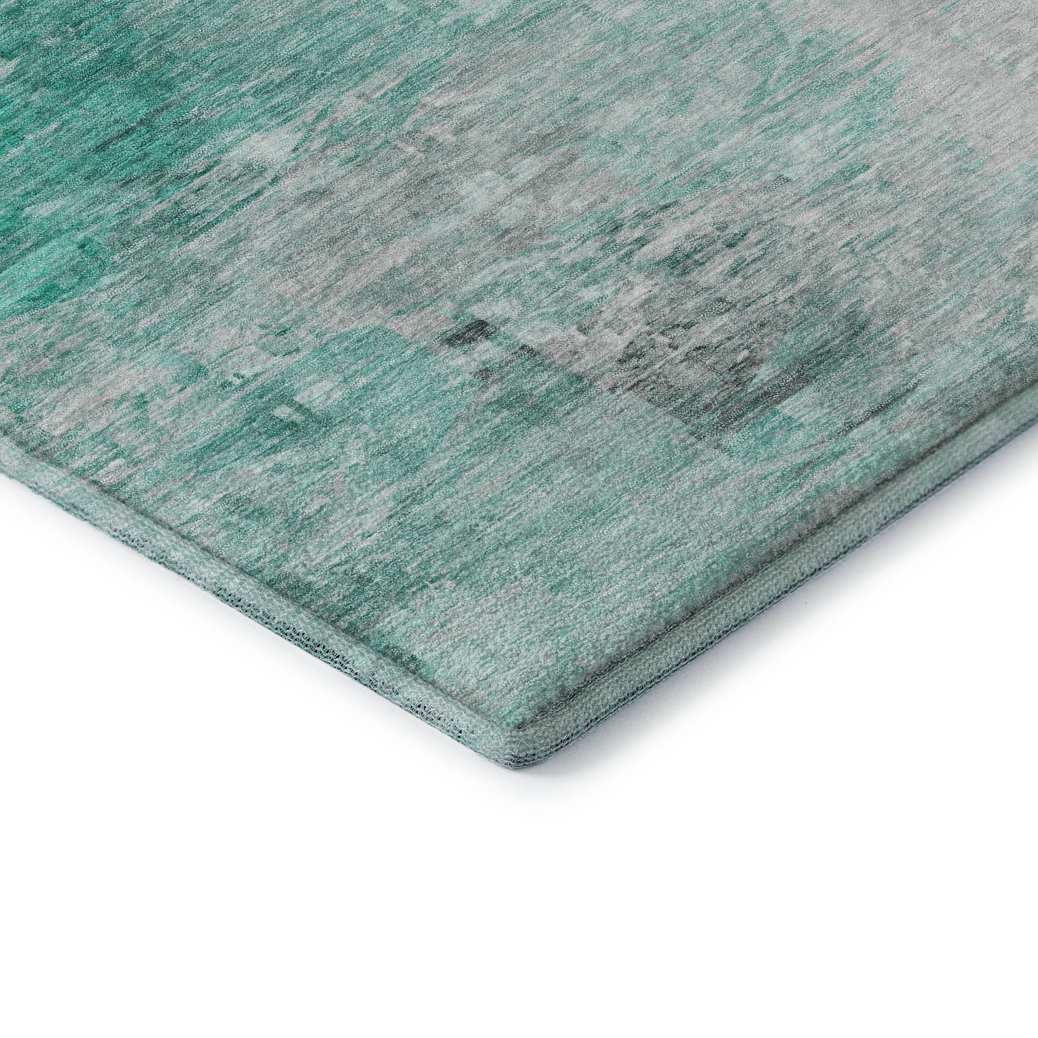 Santorini Machine Washable Transitional Teal Rug 1'8" x 2'6" #shape_Rectangle