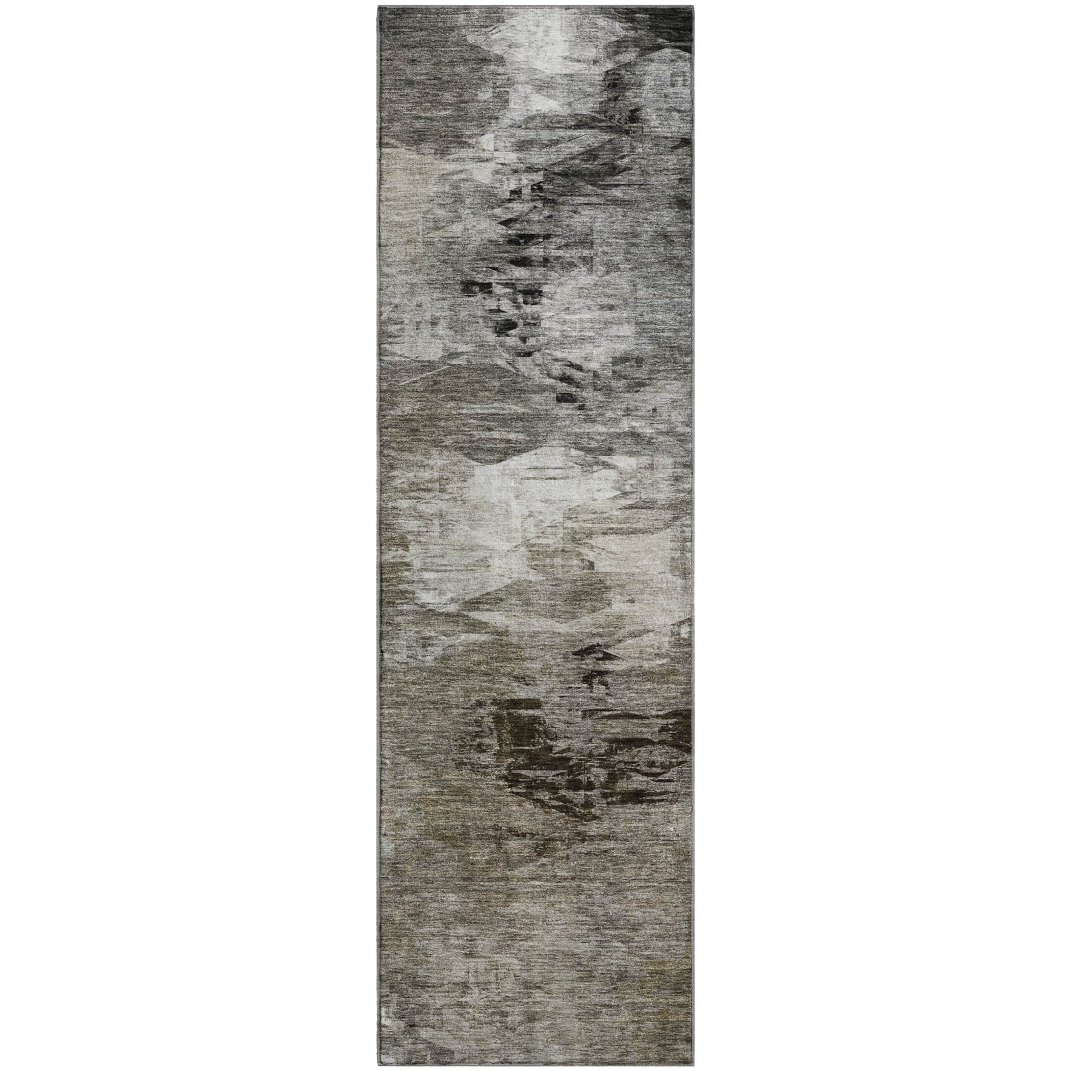 Sarajevo Machine Washable Transitional Taupe Brown Rug 2'3" x 7'6" #shape_Runner