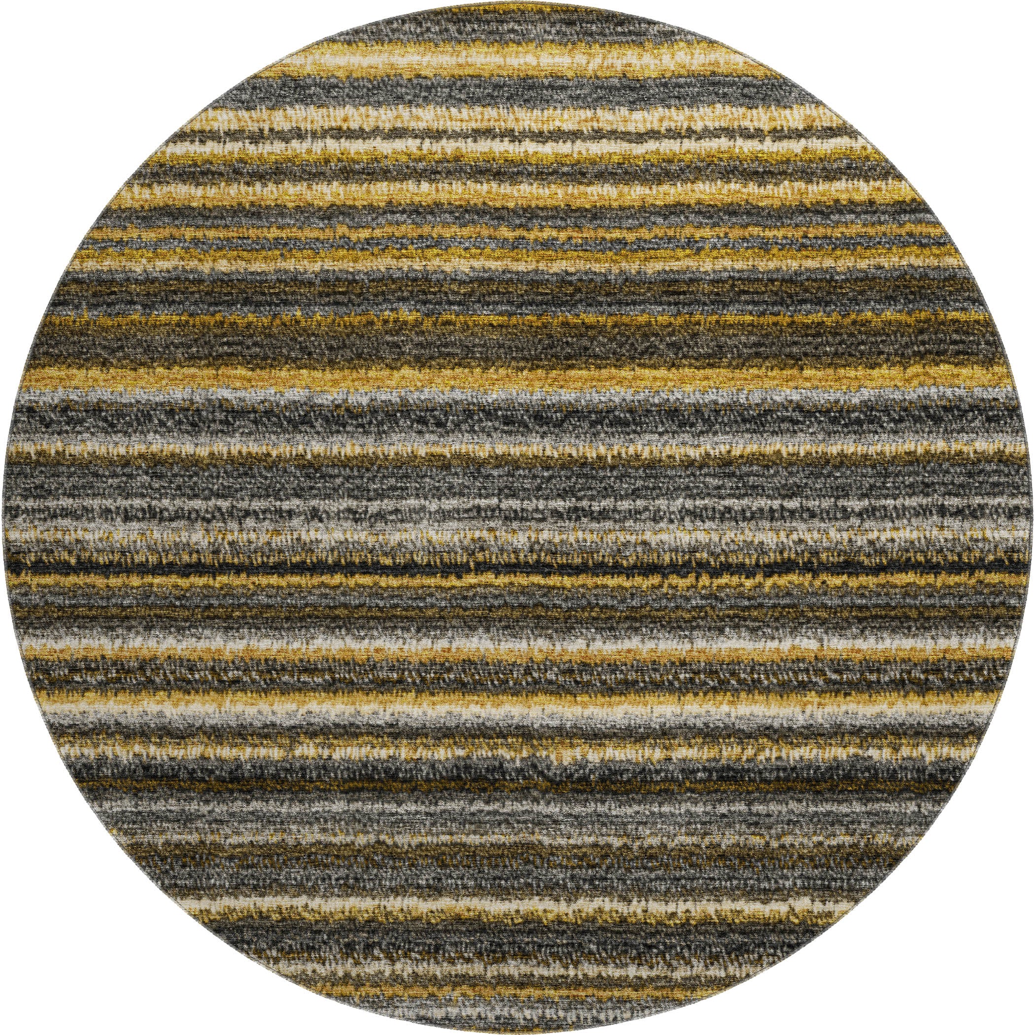 Zanzibar Machine Washable Transitional Gold Rug 8' x 8' #shape_Round