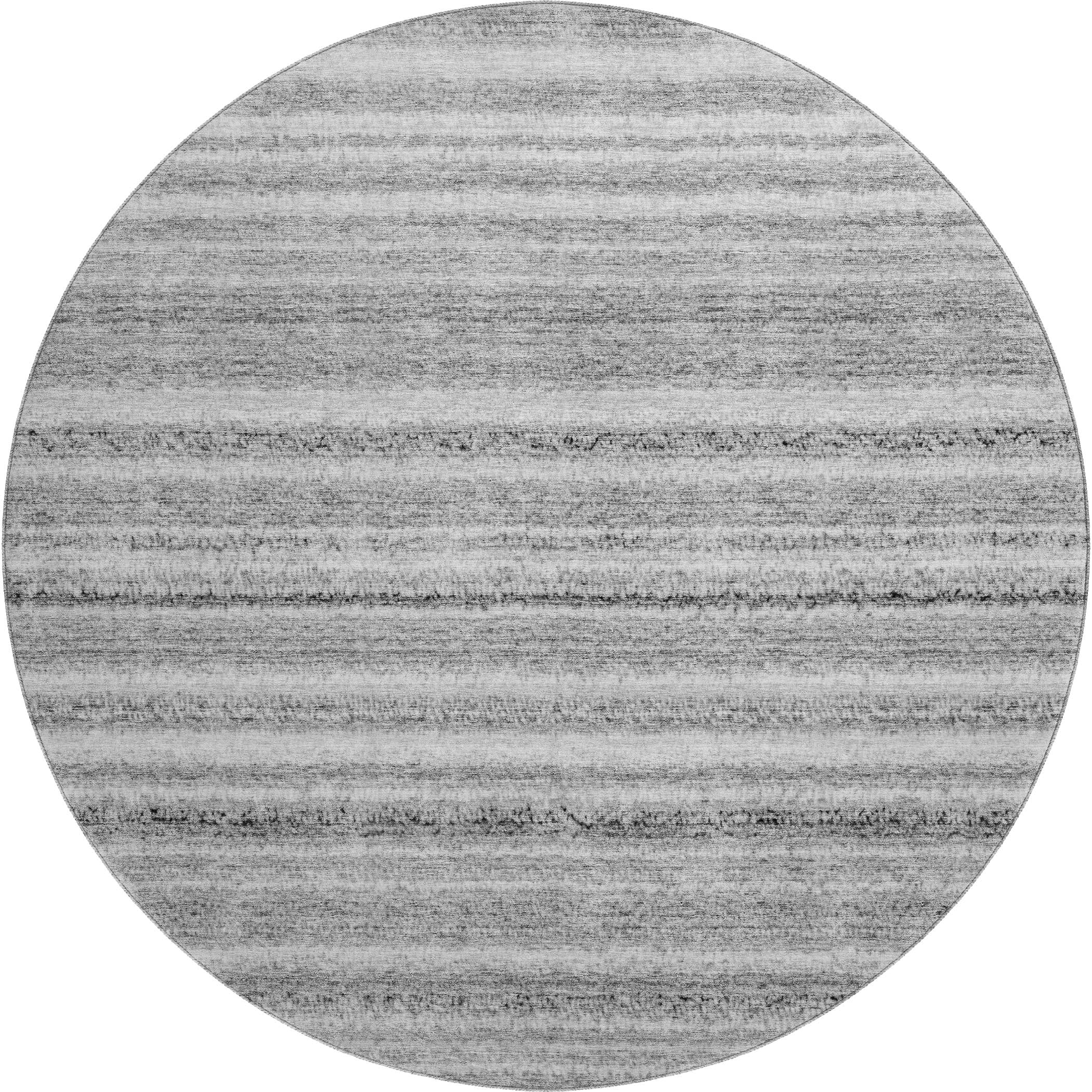 Zanzibar Machine Washable Transitional Gray Rug 8' x 8' #shape_Round
