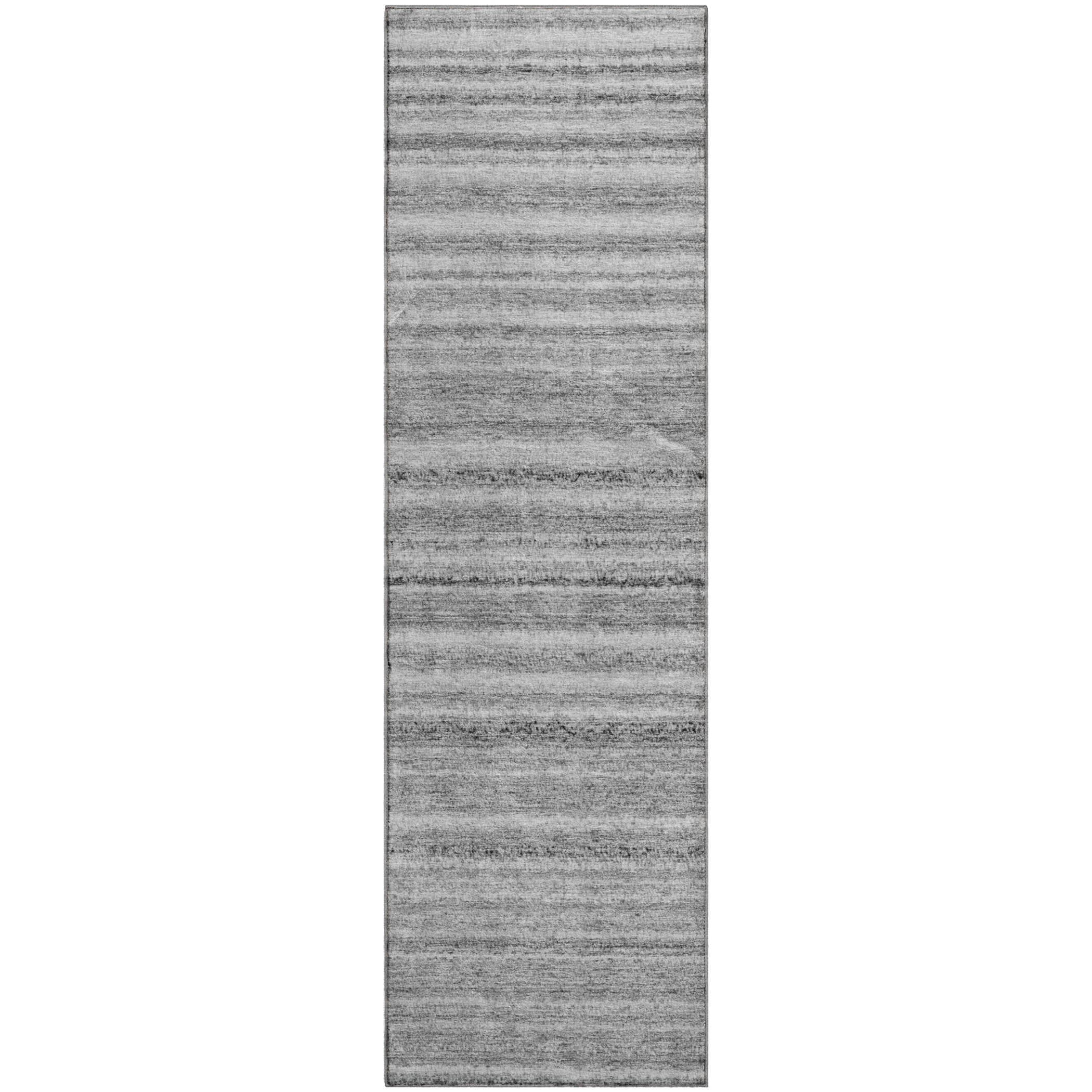 Zanzibar Machine Washable Transitional Gray Rug 2'3" x 7'6" #shape_Runner