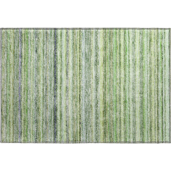 Zanzibar Machine Washable Transitional Green Rug 1'8" x 2'6"