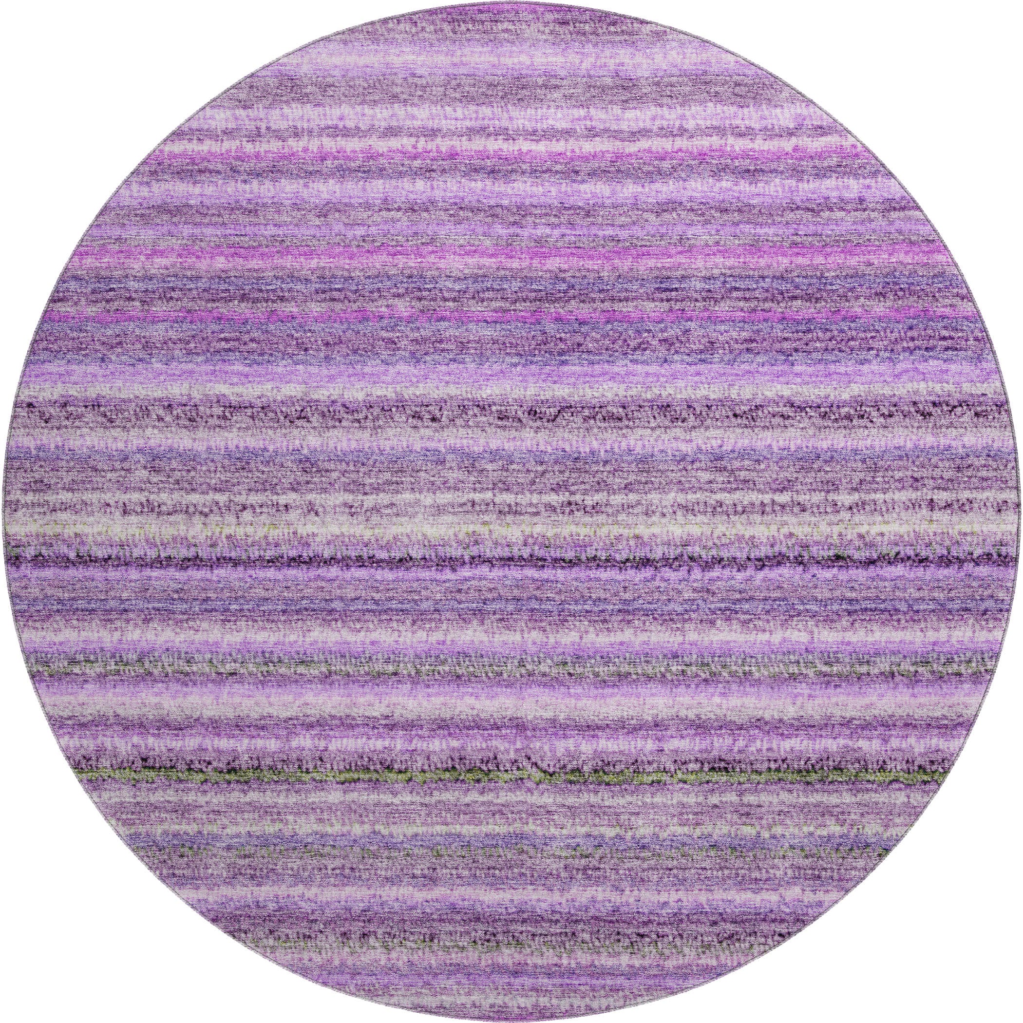 Zanzibar Machine Washable Transitional Purple Rug 8' x 8' #shape_Round