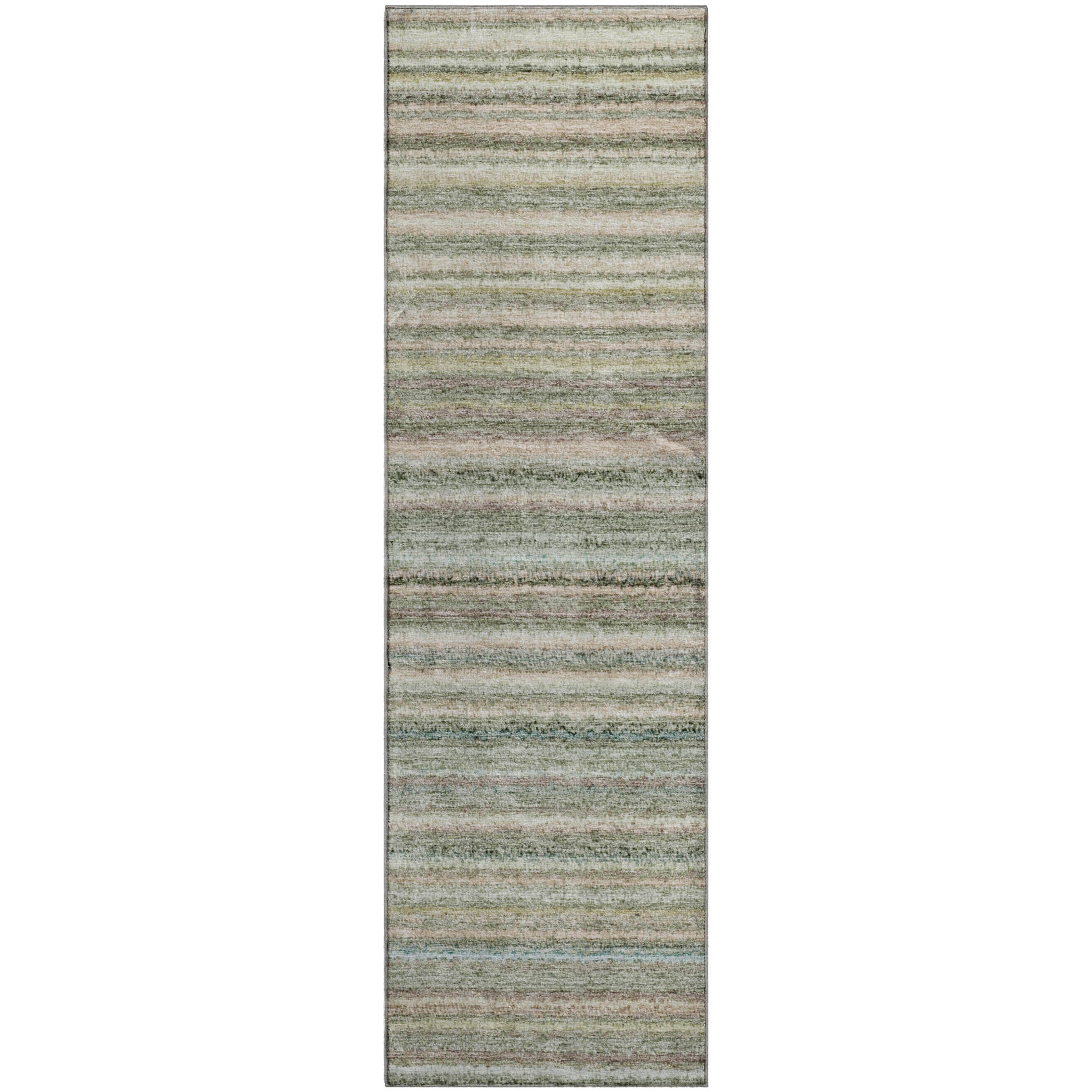 Zanzibar Machine Washable Transitional Sage Green Rug 2'3" x 7'6" #shape_Runner