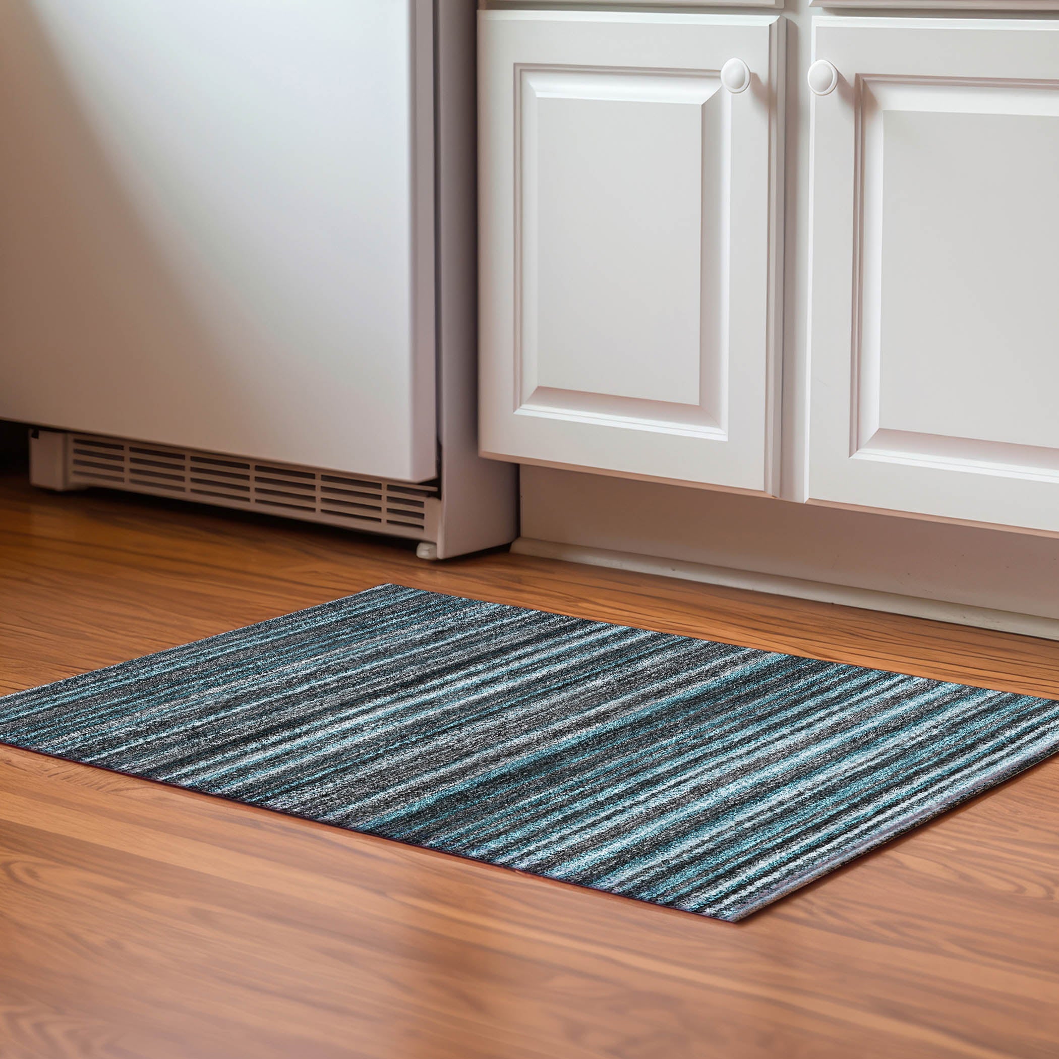 Zanzibar Machine Washable Transitional Teal Rug 1'8" x 2'6" #shape_Rectangle