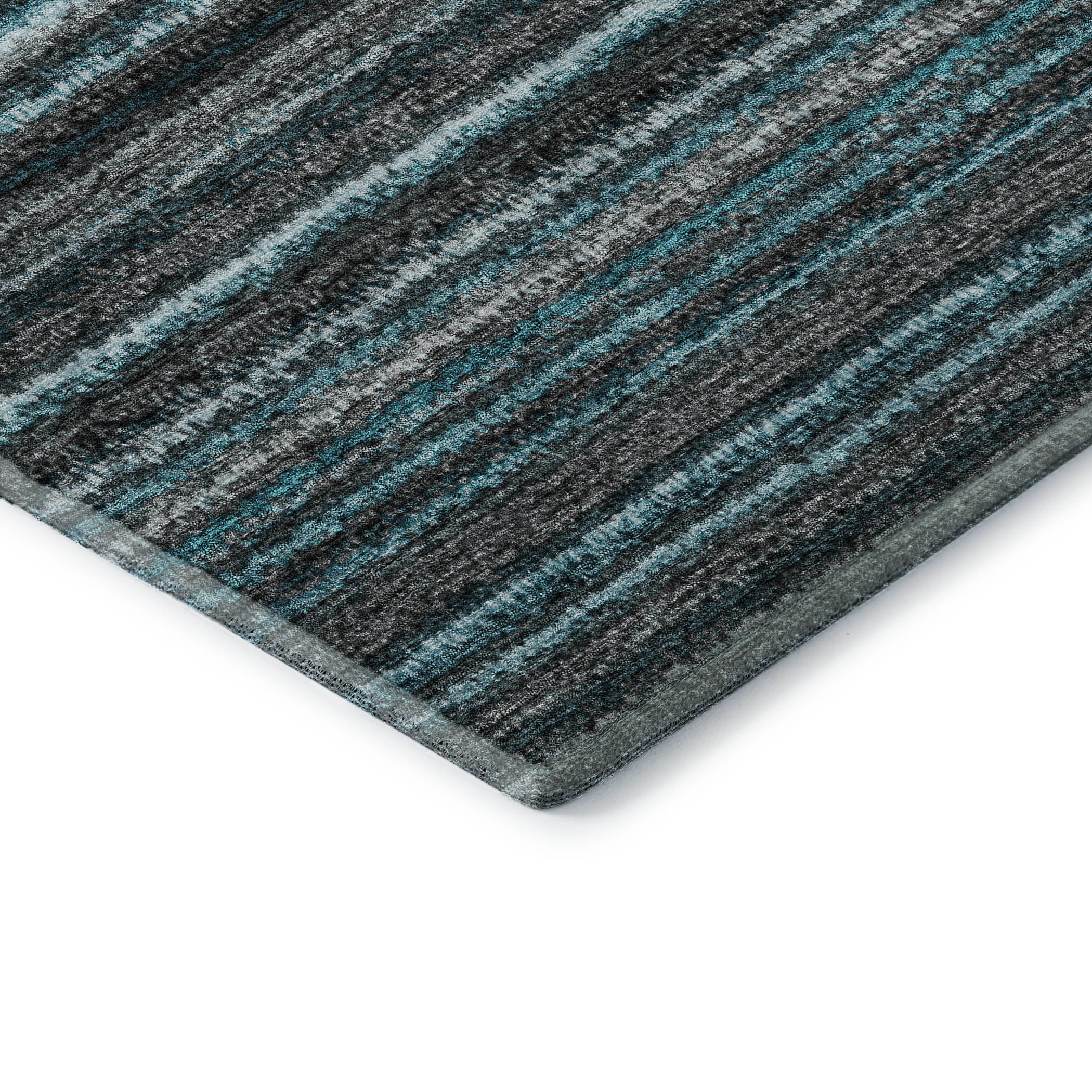 Zanzibar Machine Washable Transitional Teal Rug 1'8" x 2'6" #shape_Rectangle