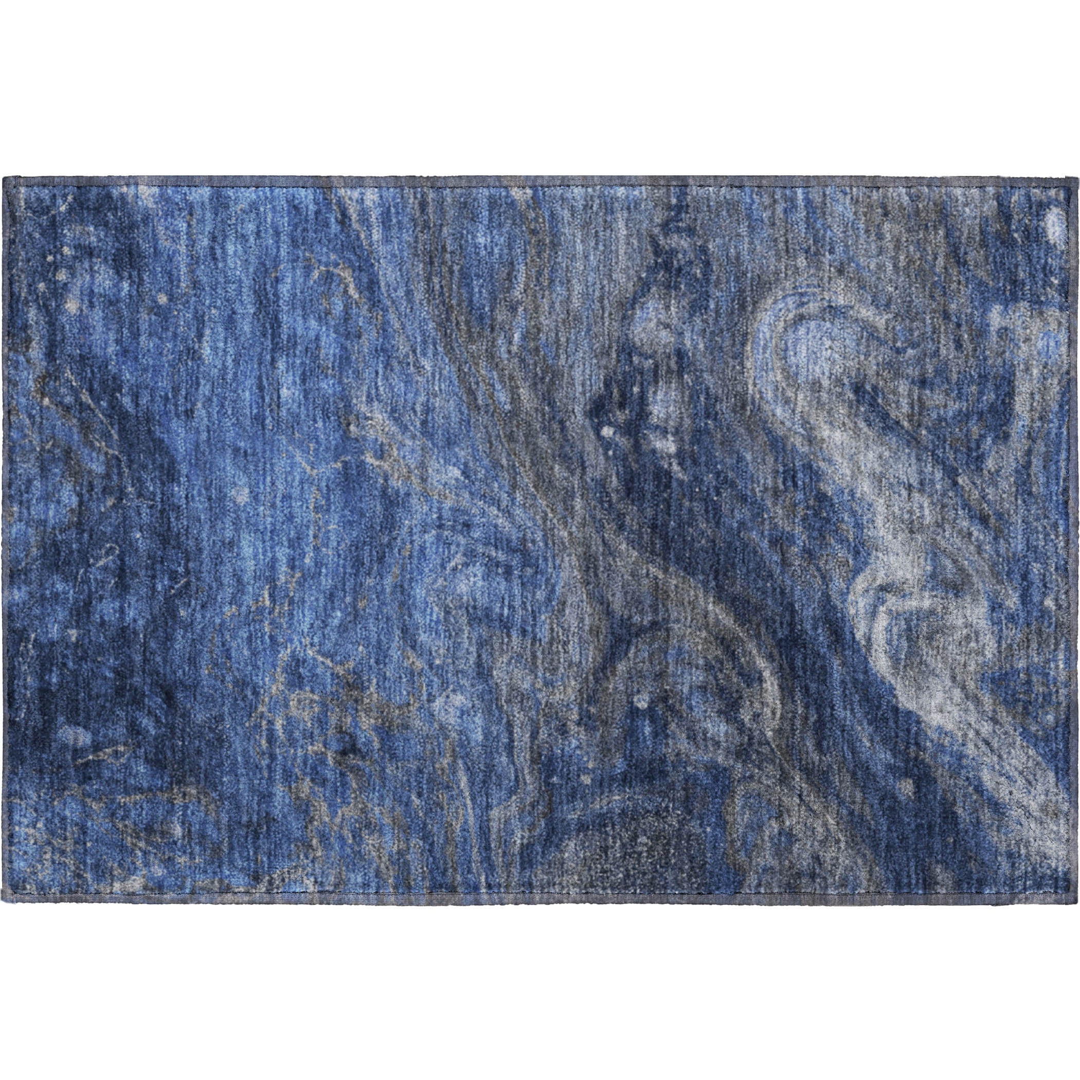 Siena Machine Washable Transitional Blue Rug 1'8" x 2'6" #shape_Rectangle