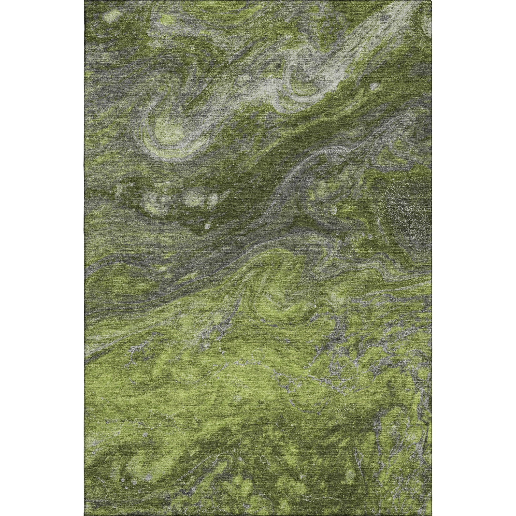 Siena Machine Washable Transitional Green Rug 2'6" x 3'10" #shape_Rectangle