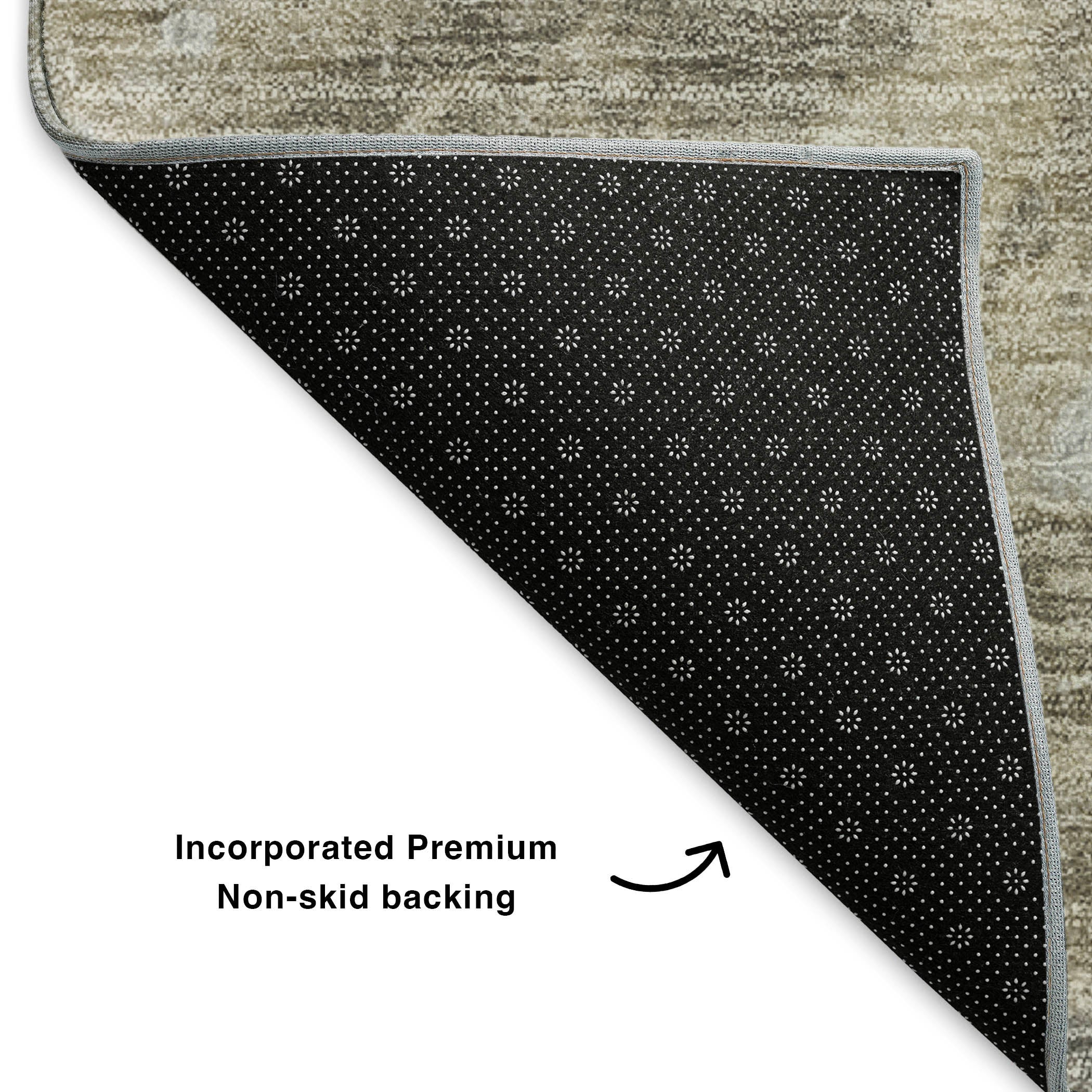 Siena Machine Washable Transitional Taupe Brown Rug 1'8" x 2'6" #shape_Rectangle