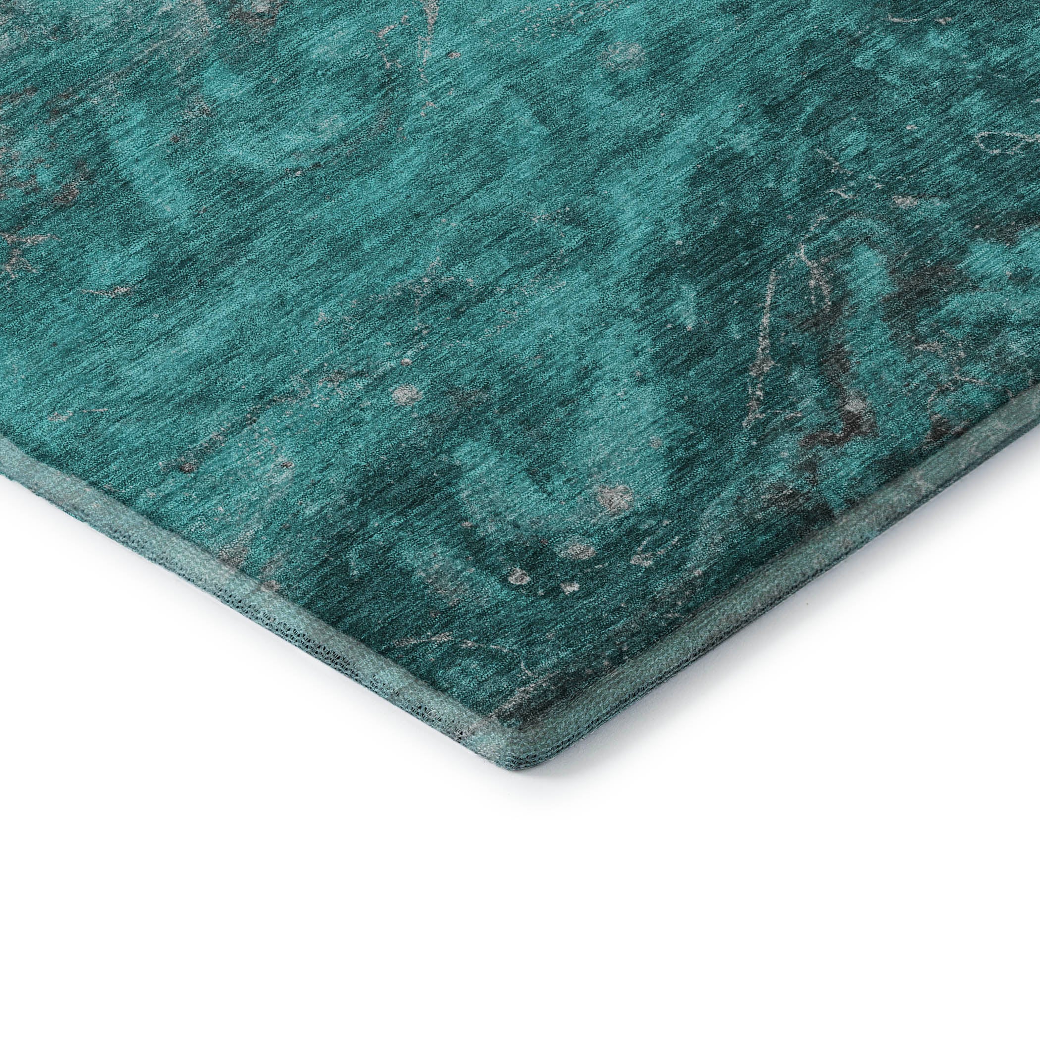 Siena Machine Washable Transitional Teal Rug 1'8" x 2'6" #shape_Rectangle
