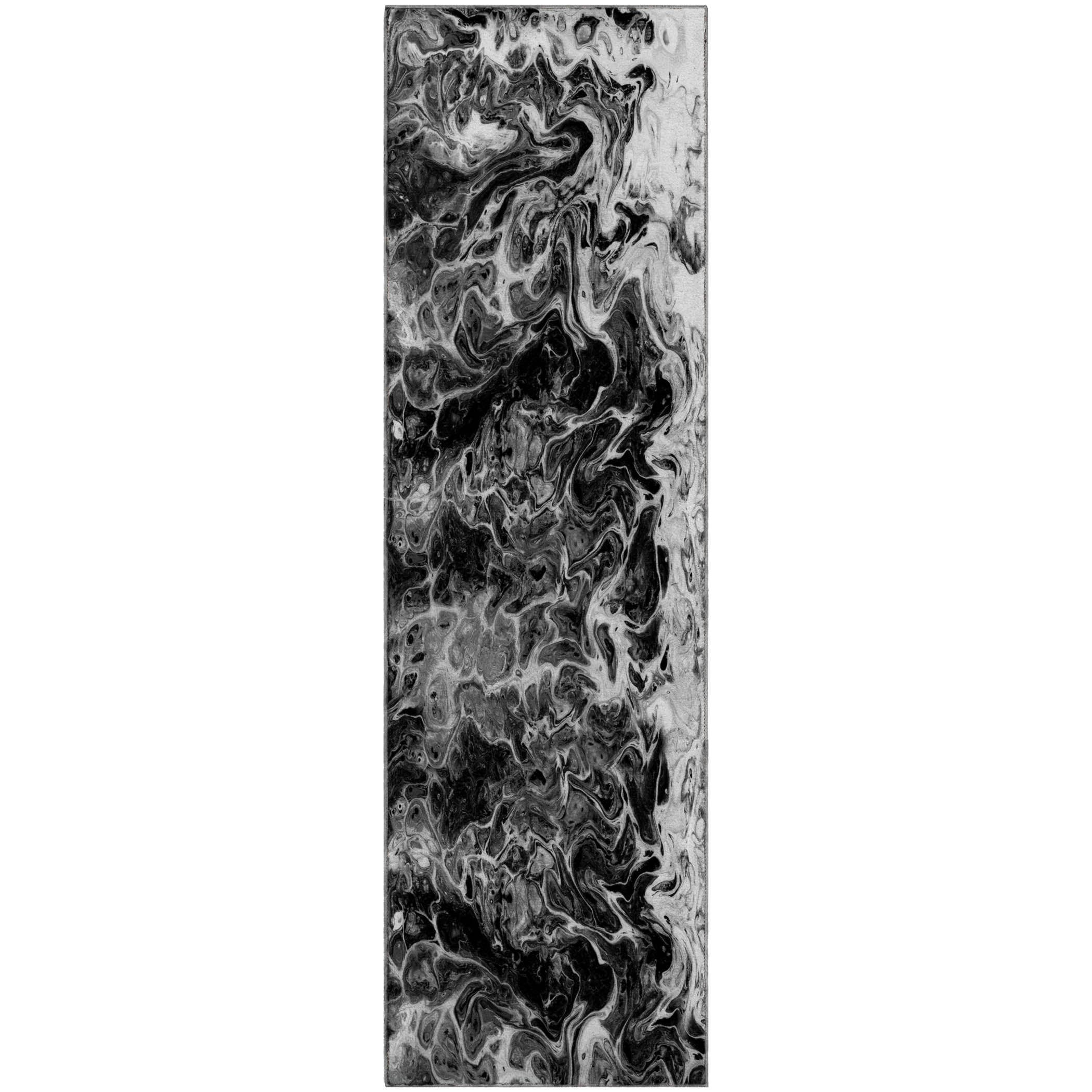 Lima Machine Washable Contemporary Taboo Black Rug 2'3" x 7'6" #shape_Runner
