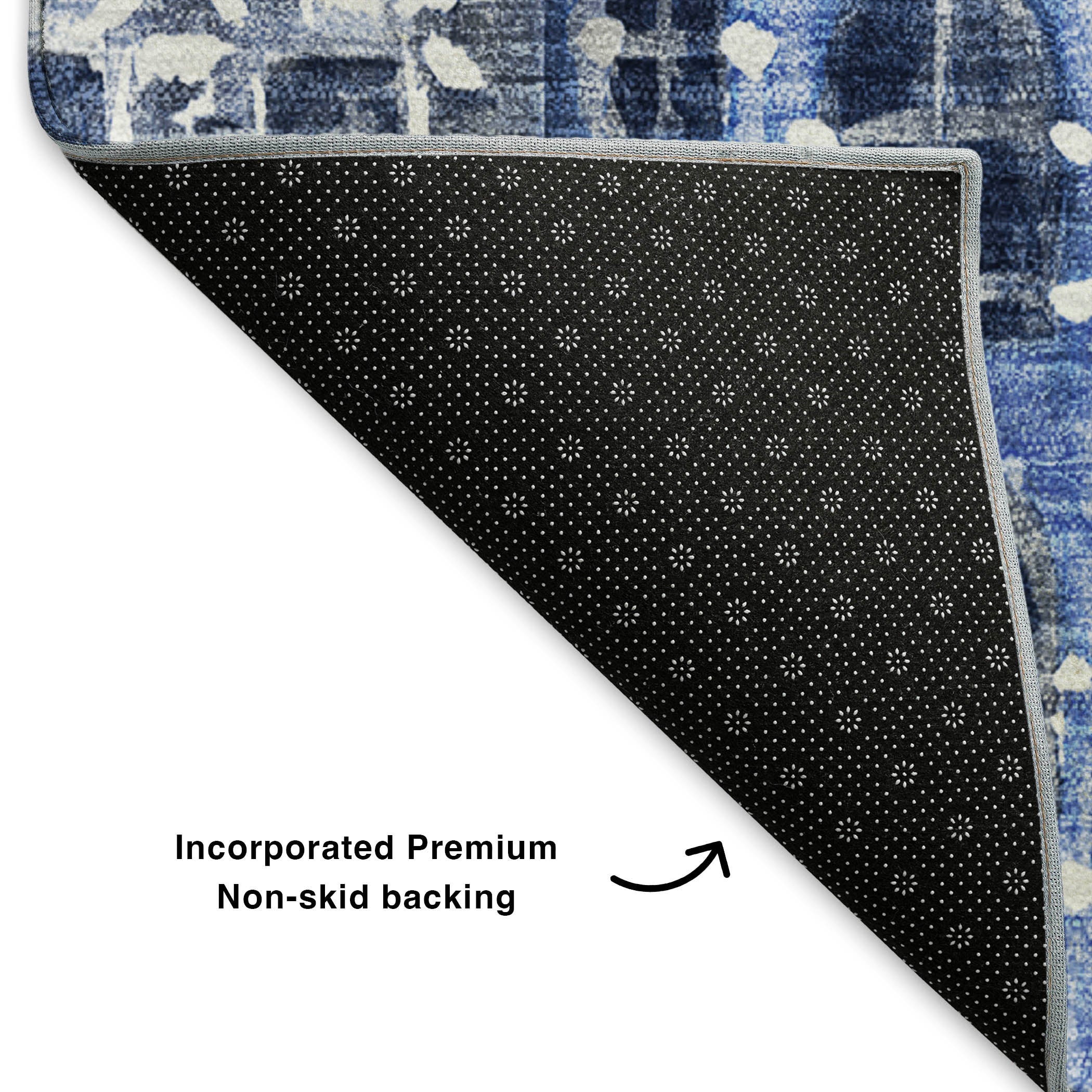 Lucerne Machine Washable Transitional Blue Rug 1'8" x 2'6" #shape_Rectangle