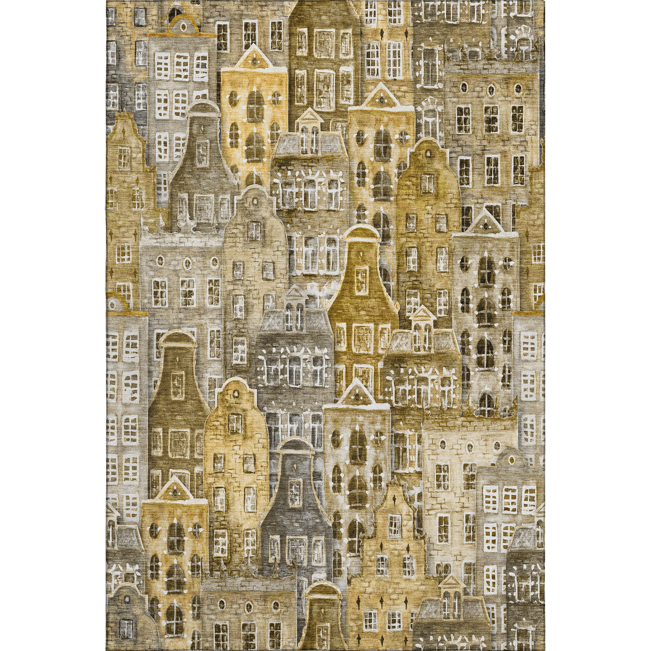 Lucerne Machine Washable Transitional Brown Rug 2'6" x 3'10" #shape_Rectangle