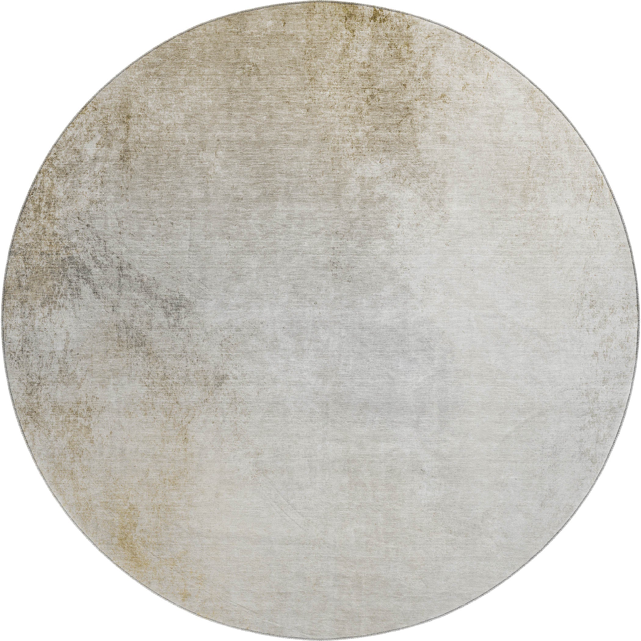 Queenstown Machine Washable Transitional Taupe Brown Rug 8' x 8' #shape_Round