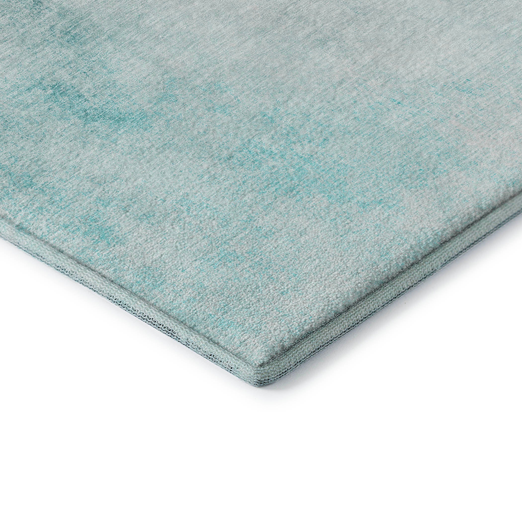 Queenstown Machine Washable Transitional Teal Rug 1'8" x 2'6" #shape_Rectangle