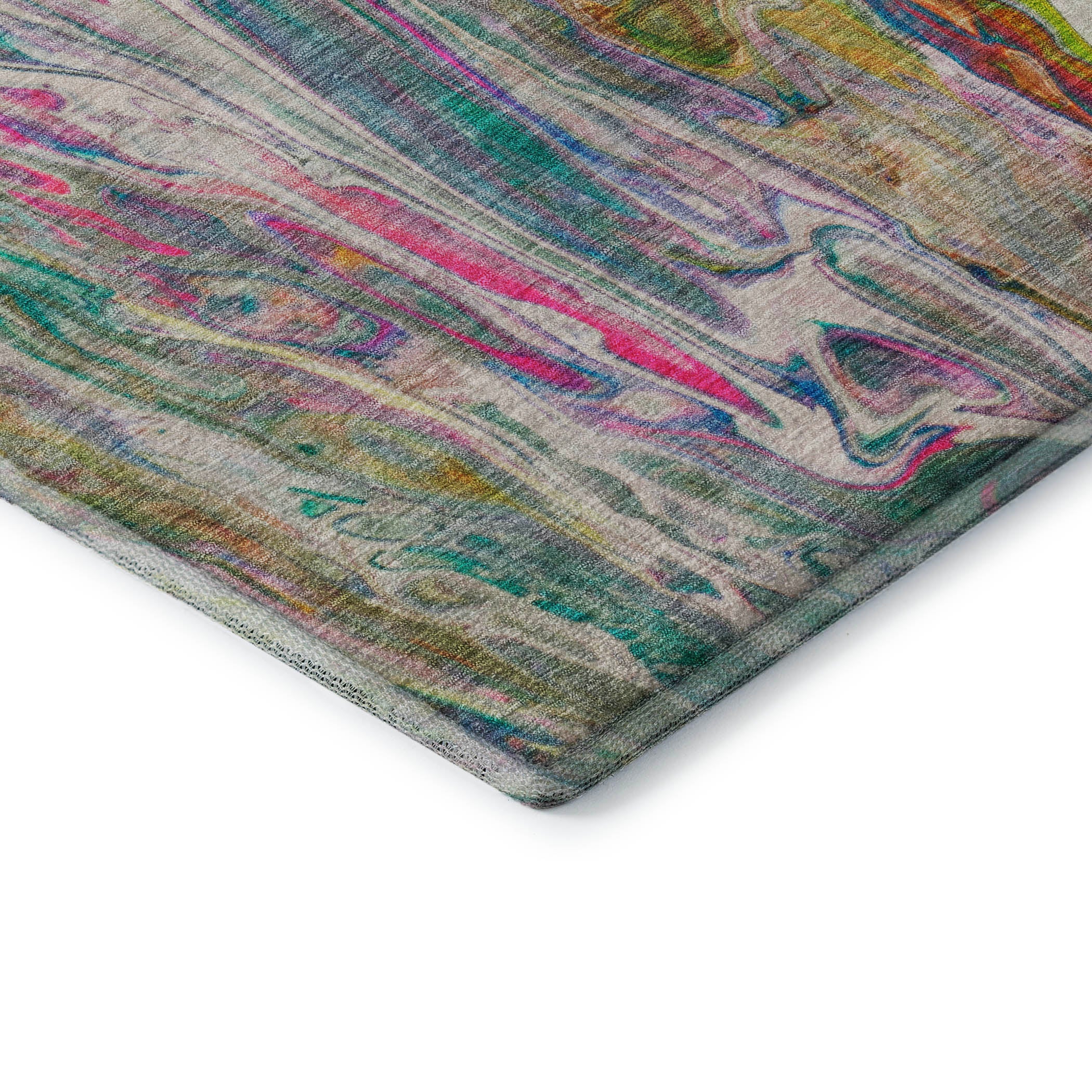Tallinn Machine Washable Contemporary Green Rug 1'8" x 2'6" #shape_Rectangle