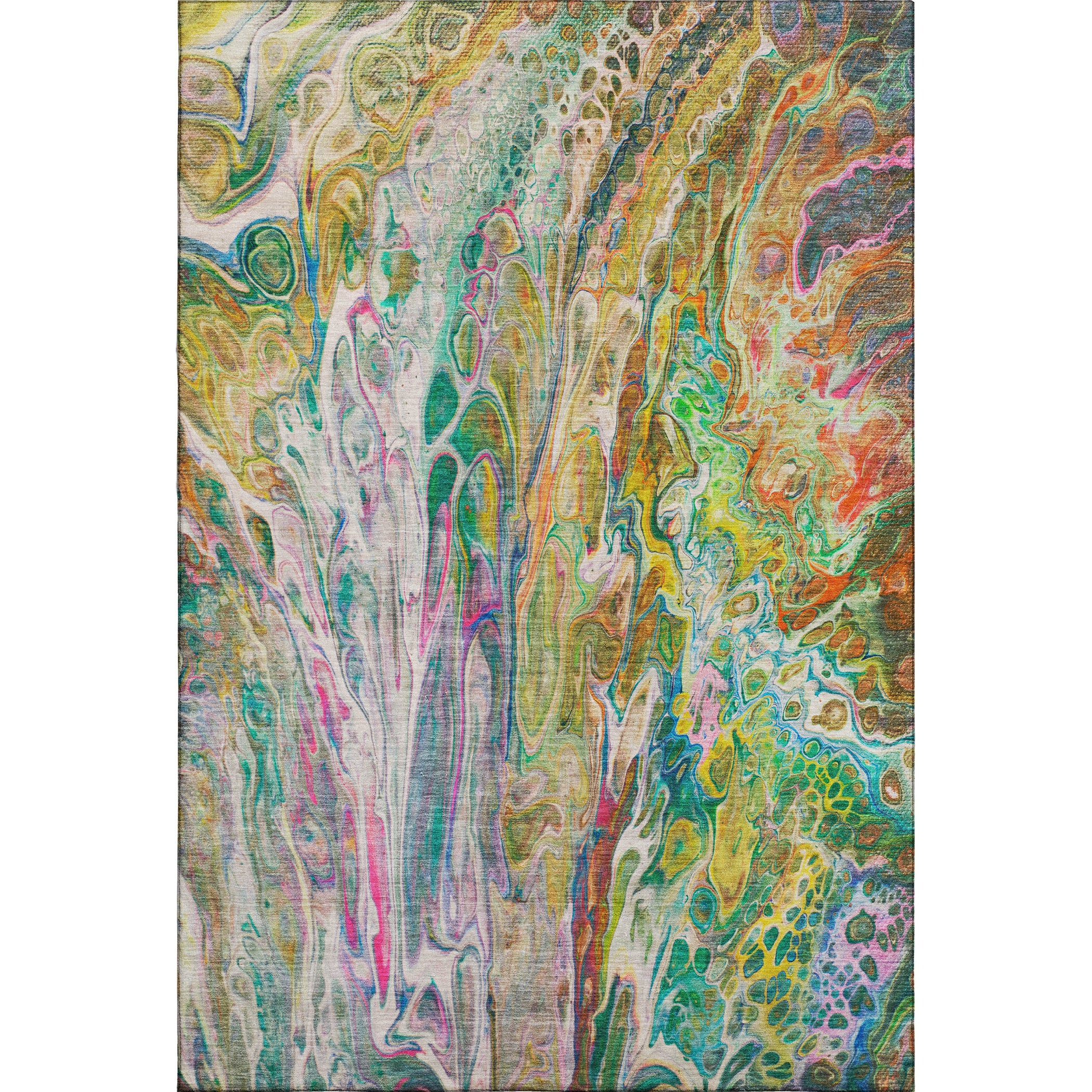 Tallinn Machine Washable Contemporary Green Rug 2'6" x 3'10" #shape_Rectangle