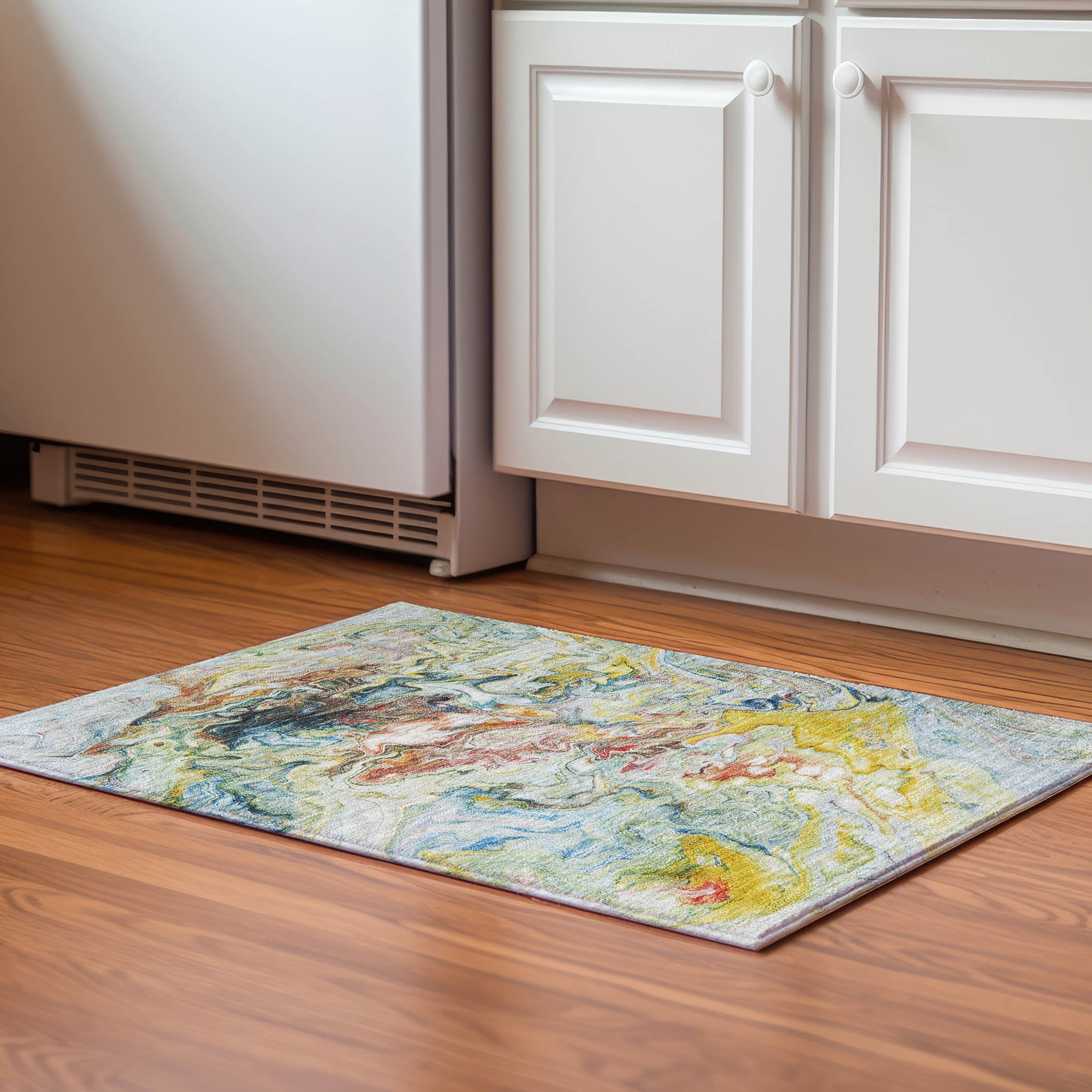 Queenstown Machine Washable Transitional Ivory Rug 1'8" x 2'6" #shape_Rectangle