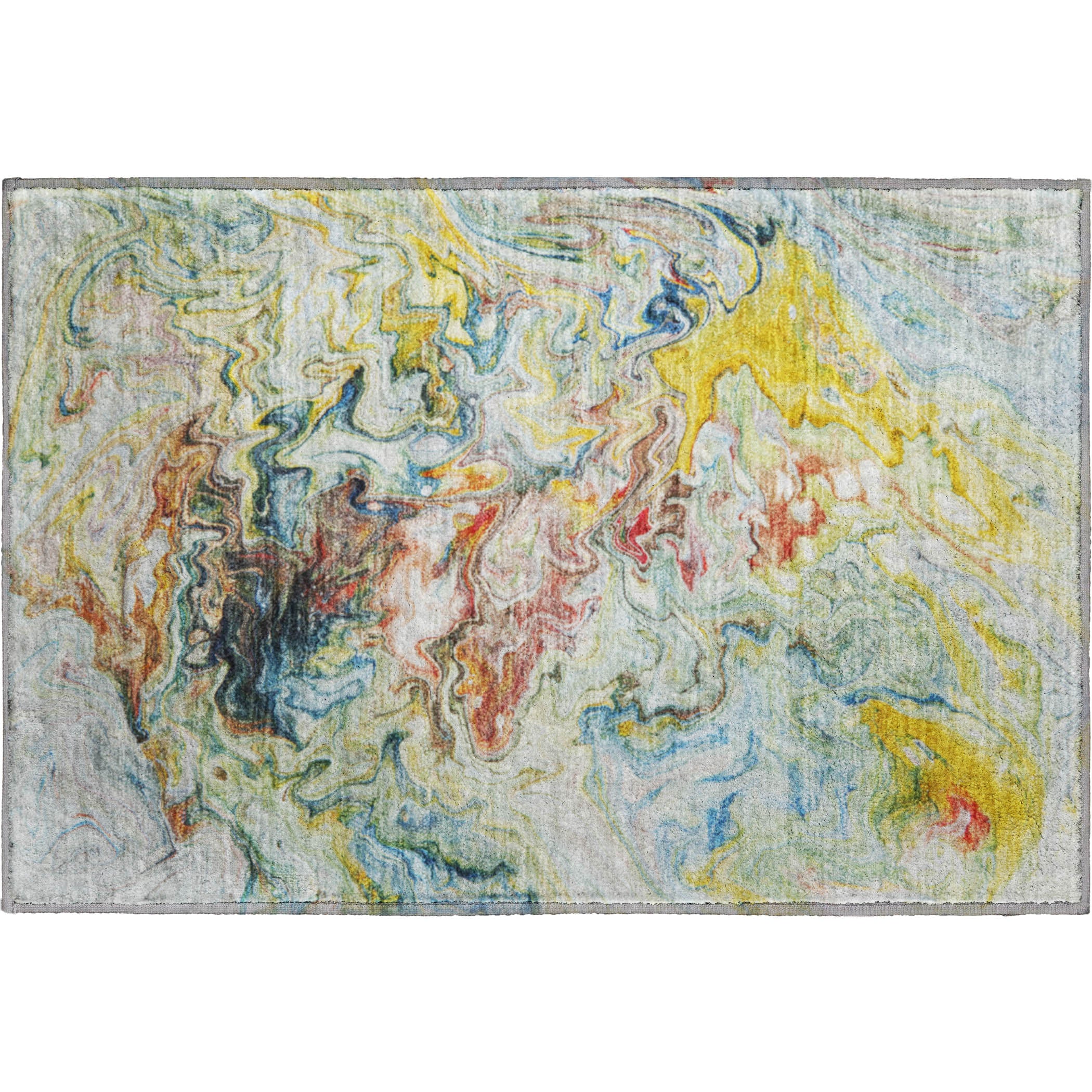 Queenstown Machine Washable Transitional Ivory Rug 1'8" x 2'6" #shape_Rectangle