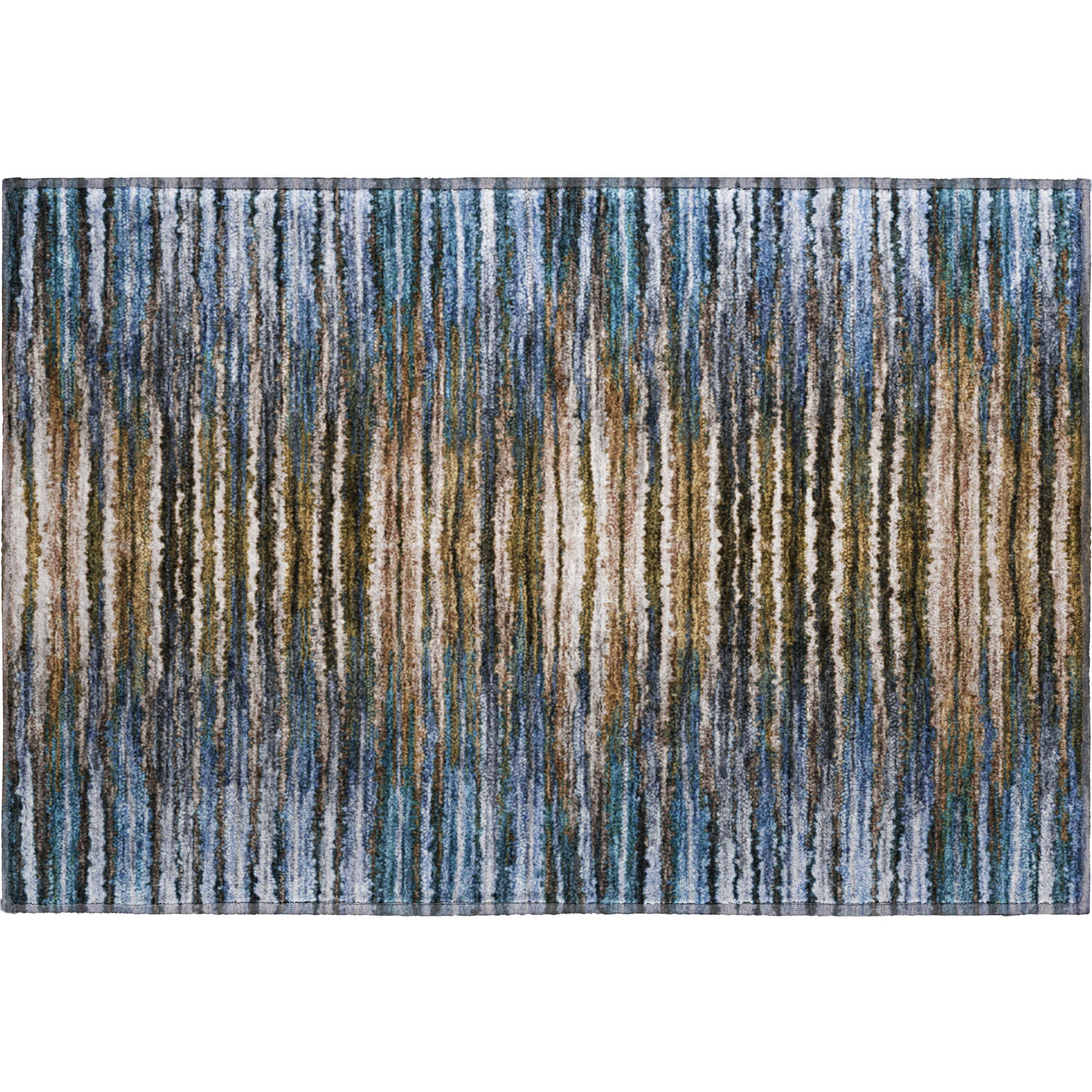 Antigua Machine Washable Traditional Blue Rug 1'8" x 2'6" #shape_Rectangle