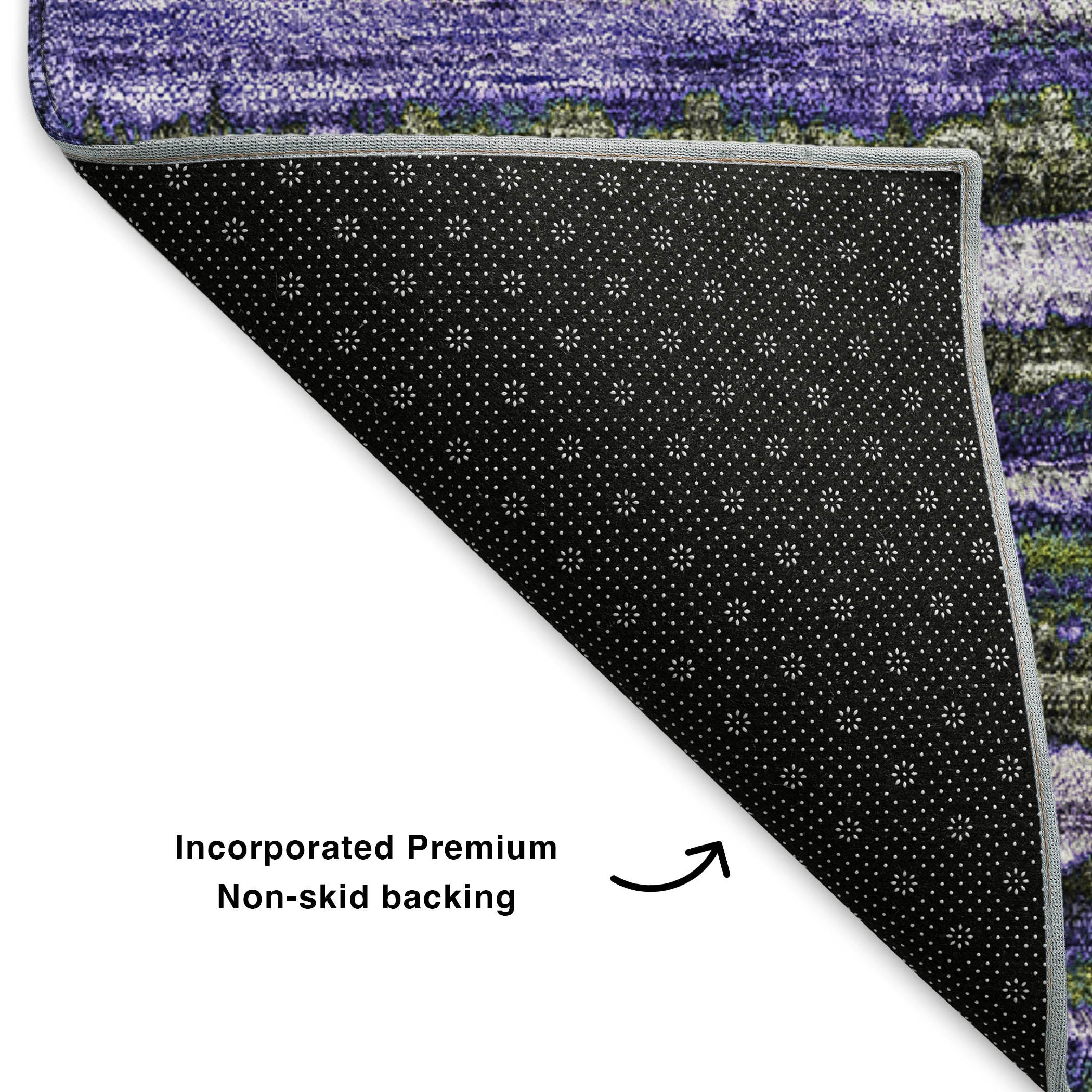Antigua Machine Washable Traditional Purple Rug 1'8" x 2'6" #shape_Rectangle