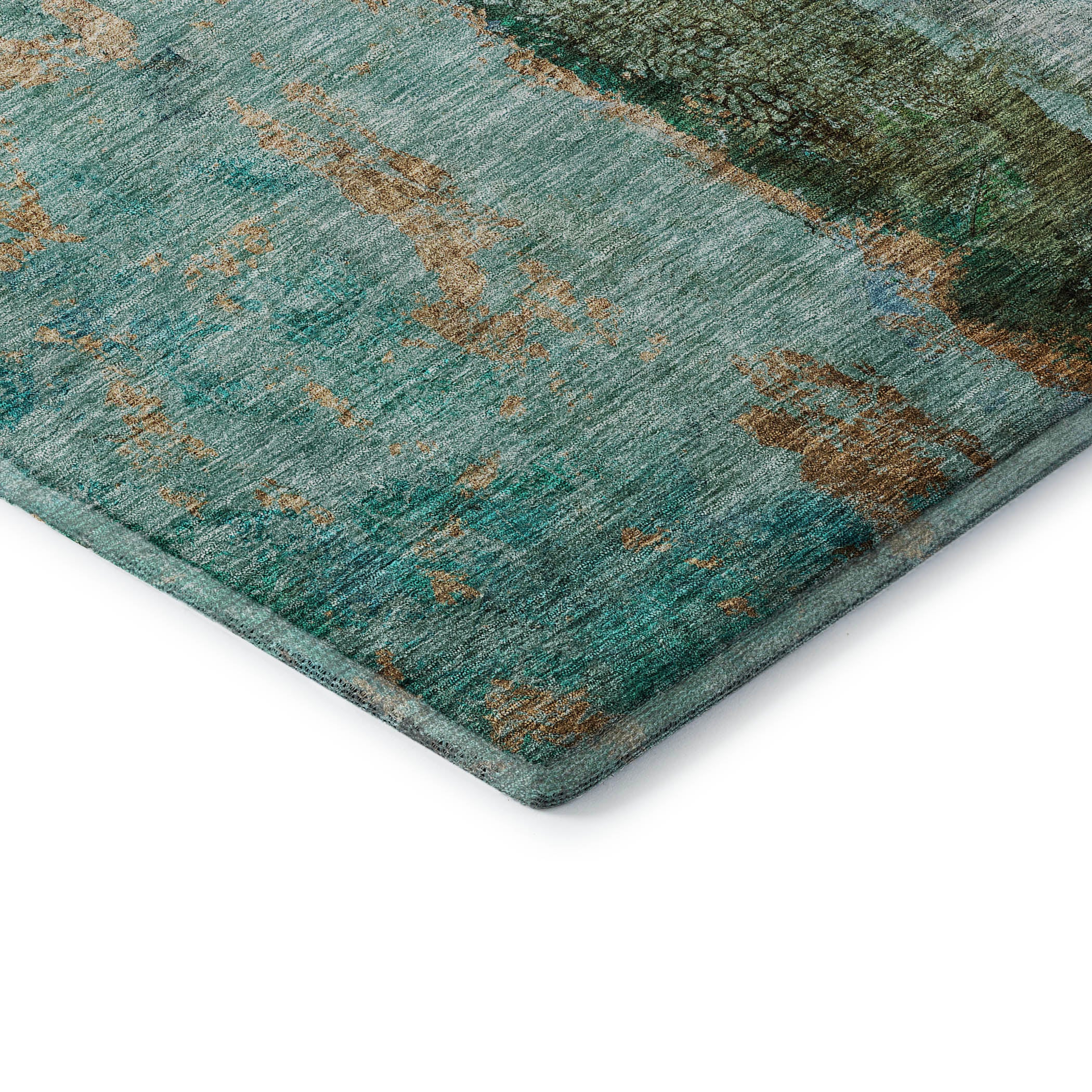 Luang Prabang Machine Washable Transitional Blue Rug 1'8" x 2'6" #shape_Rectangle