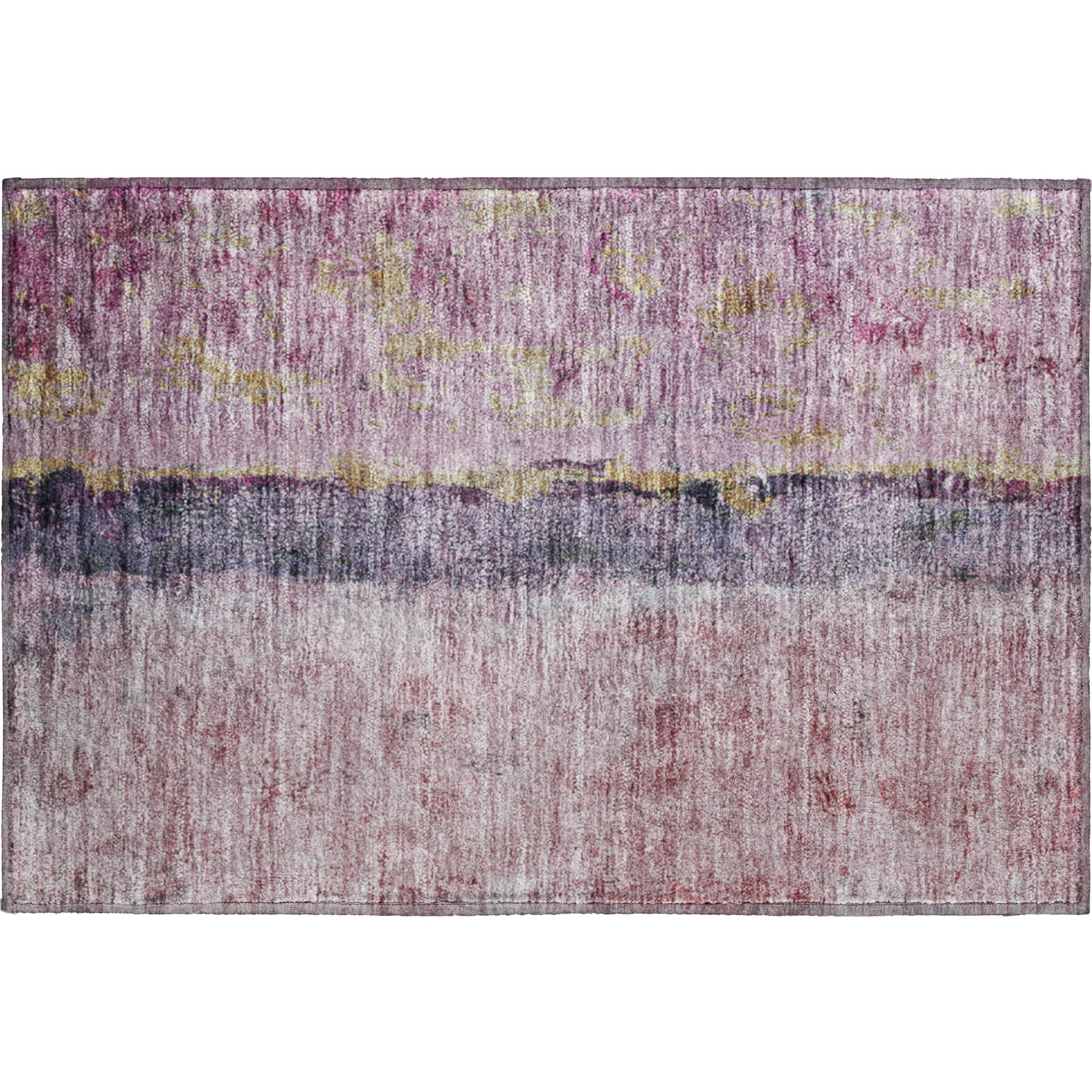 Luang Prabang Machine Washable Transitional Blush Pink Rug 1'8" x 2'6" #shape_Rectangle