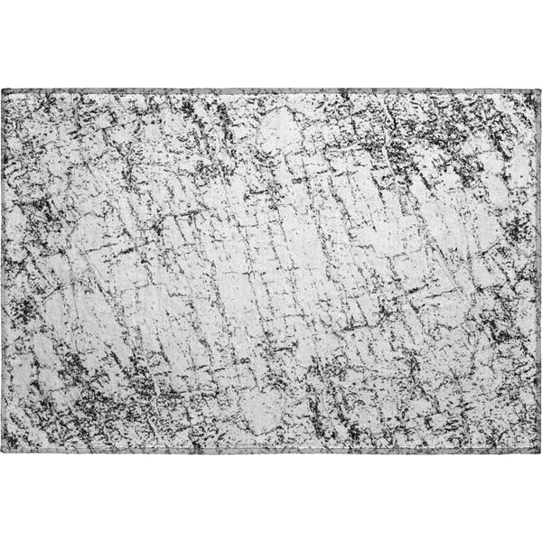 Porto Machine Washable Transitional Black Rug 1'8" x 2'6"