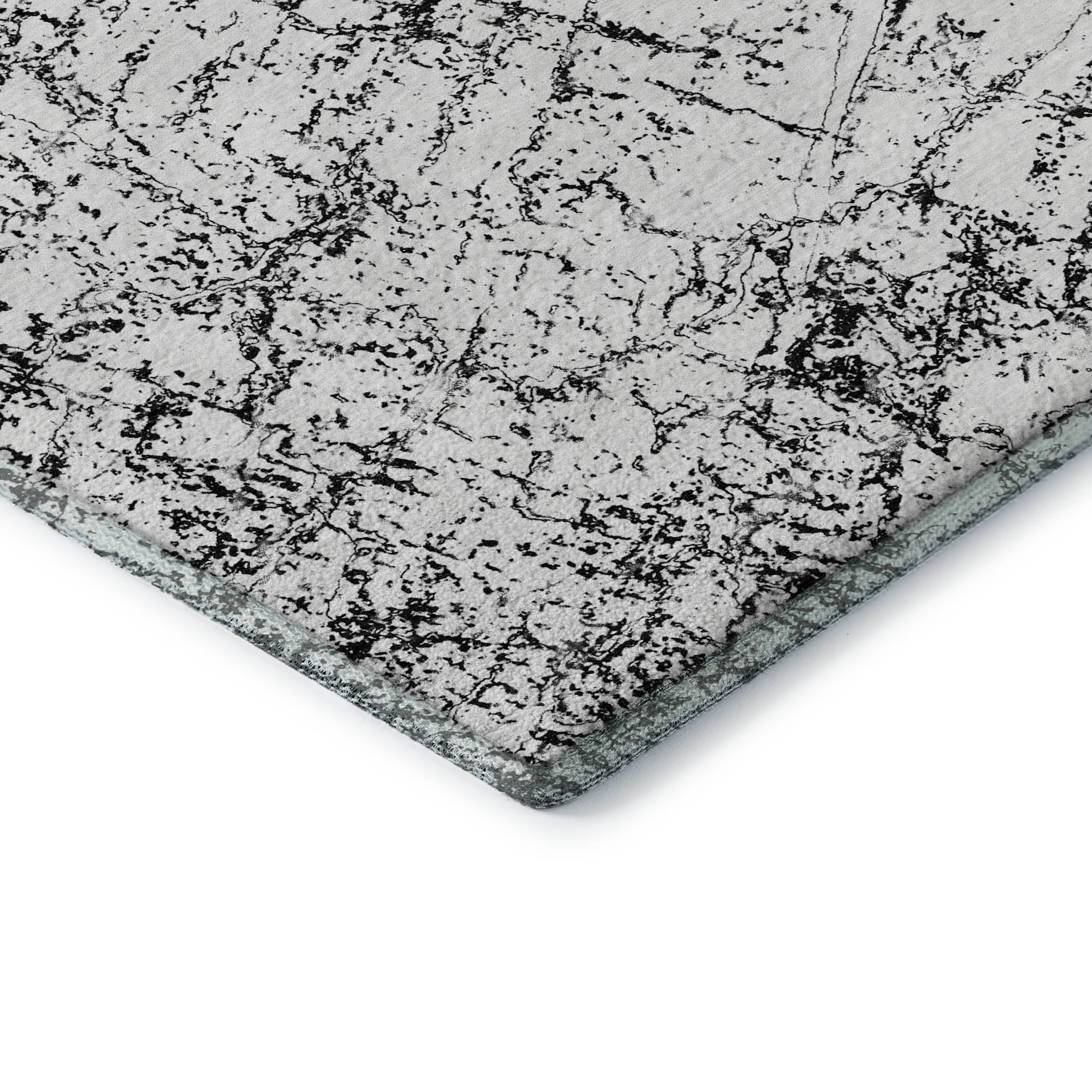 Porto Machine Washable Transitional Black Rug 1'8" x 2'6" #shape_Rectangle