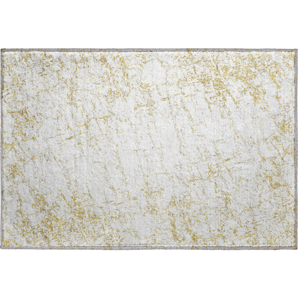 Porto Machine Washable Transitional Gold Rug 1'8" x 2'6"
