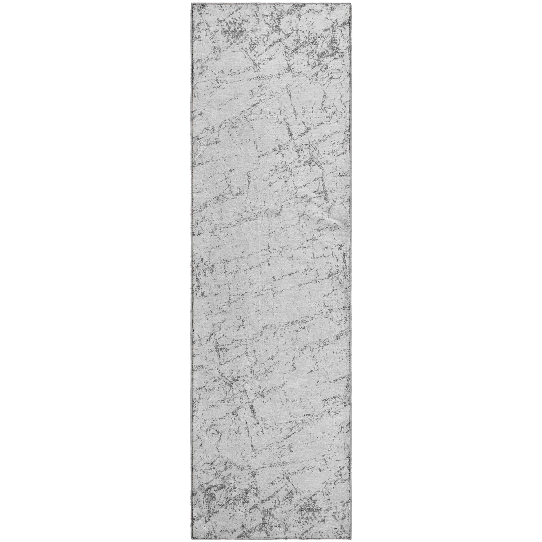 Porto Machine Washable Transitional Gray Rug 2'3" x 7'6" #shape_Runner